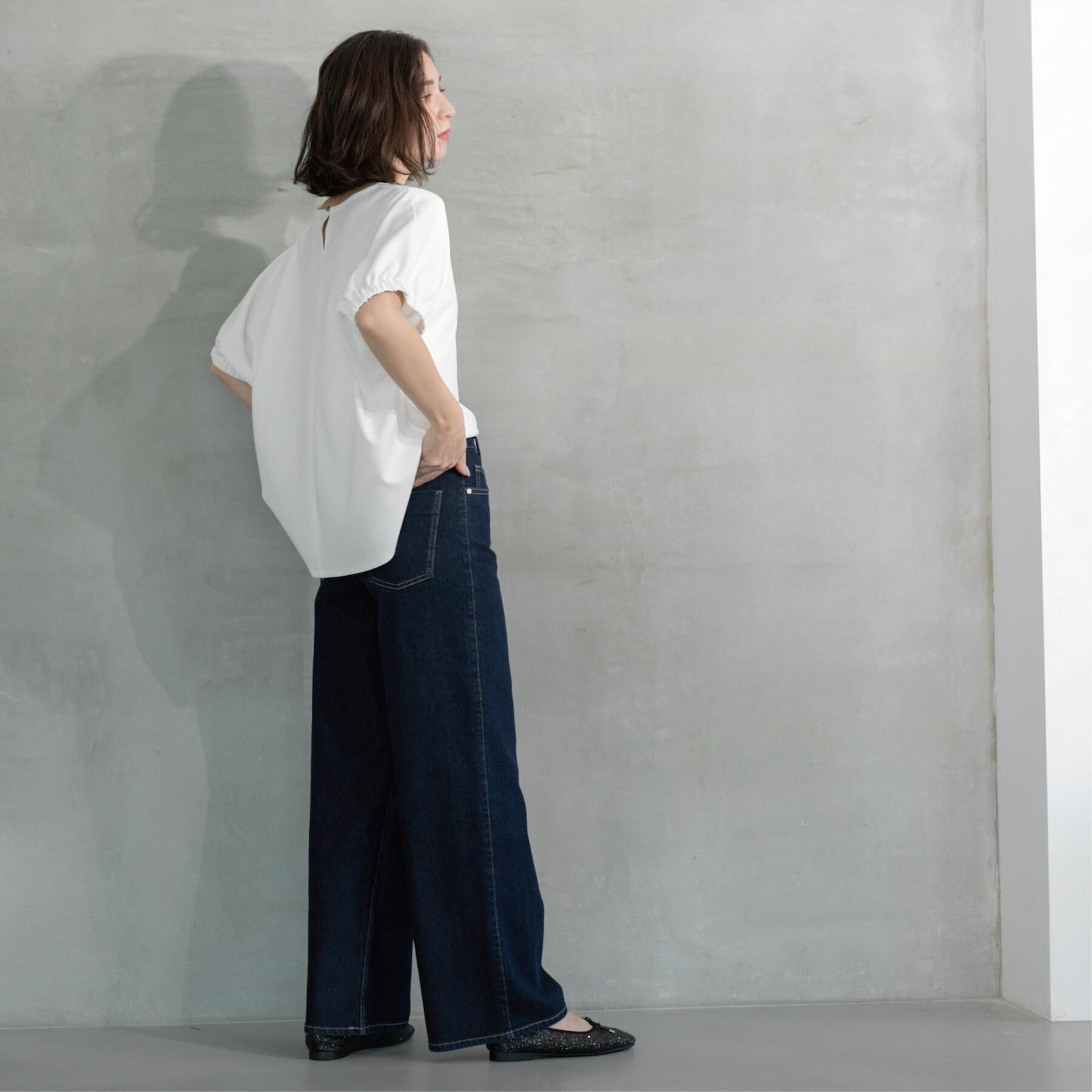 OPAQUE.CLIP「ストレッチバギーデニム【洗濯機洗い可】《SS～LL》」|デニム|