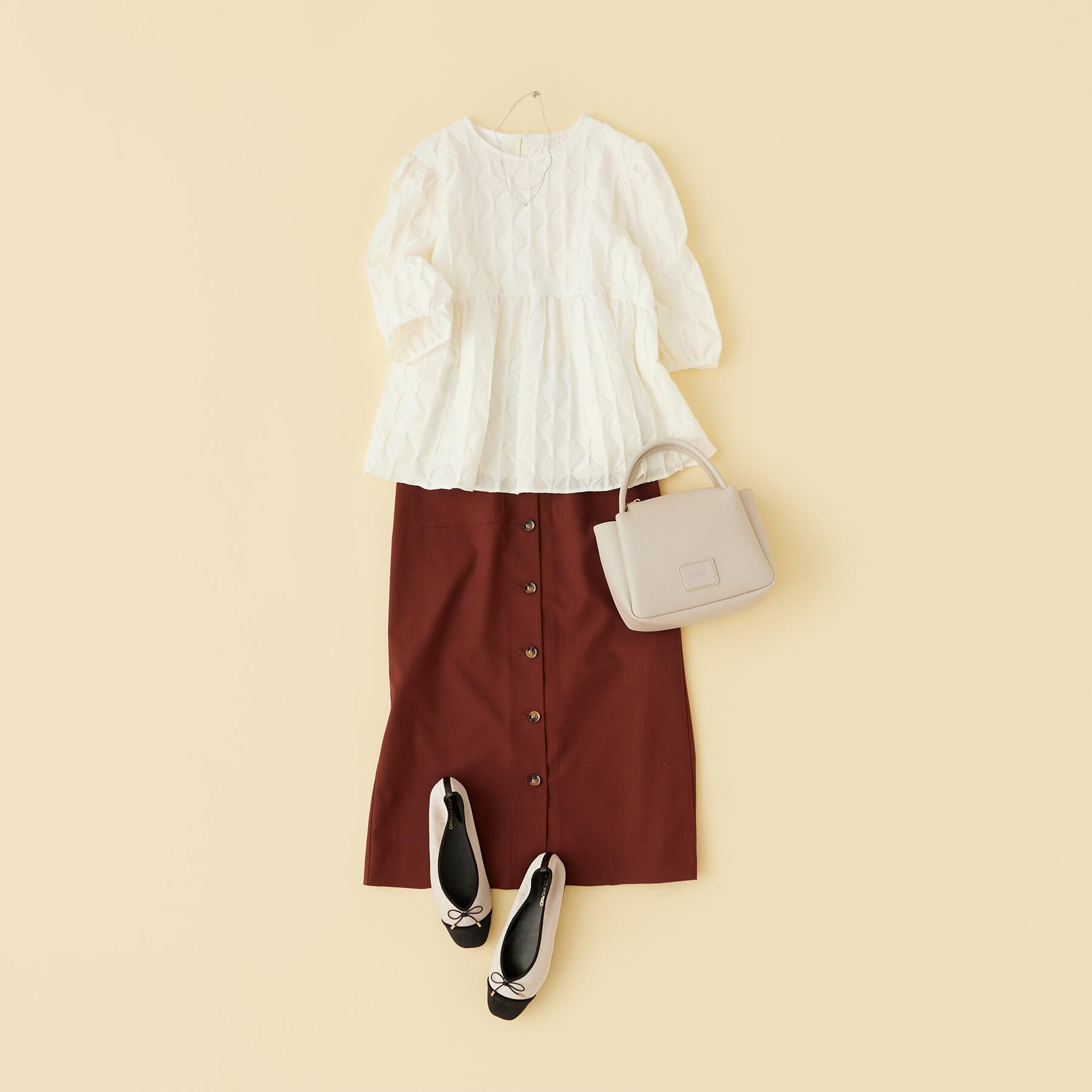 OPAQUE.CLIP「ふくれジャカードペプラムブラウス【洗濯機洗い可】」|シャツ・ブラウス|