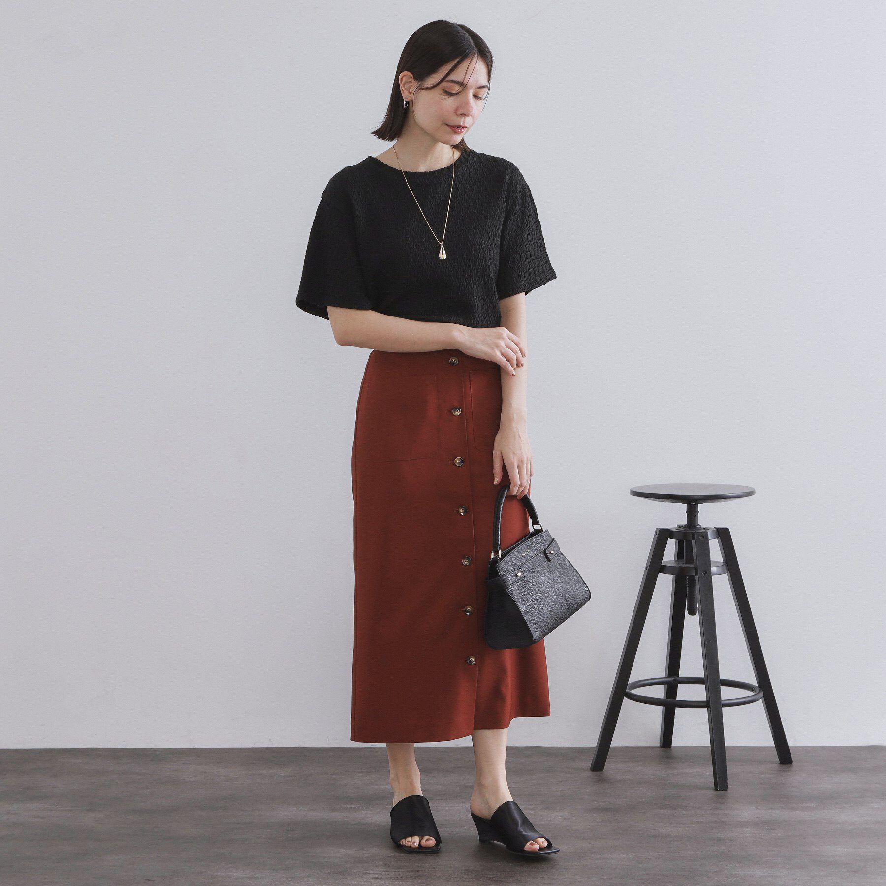 OPAQUE.CLIP「ふくれジャカードトップス【洗濯機洗い可】」|Tシャツ・カットソー|