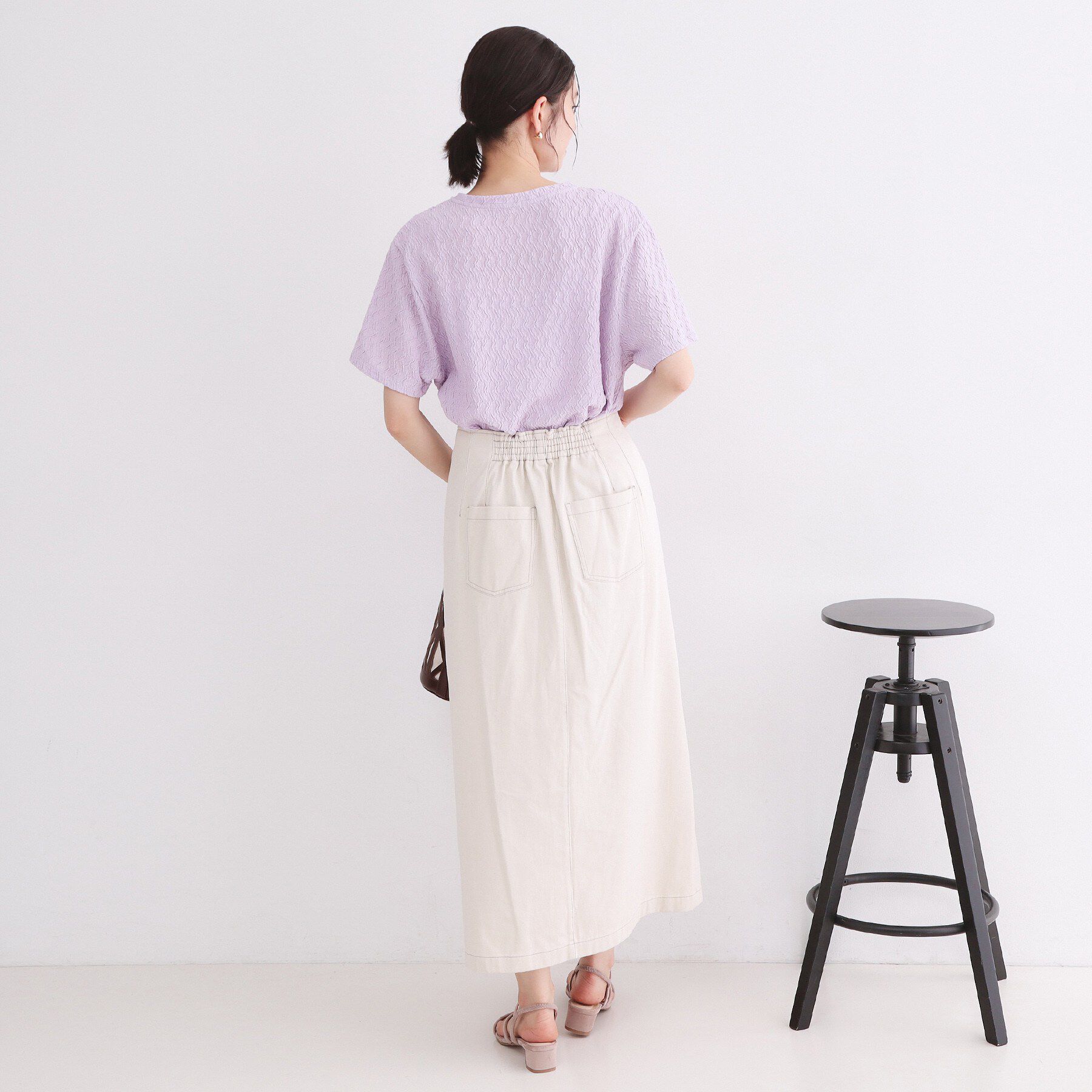 OPAQUE.CLIP「ふくれジャカードトップス【洗濯機洗い可】」|Tシャツ・カットソー|