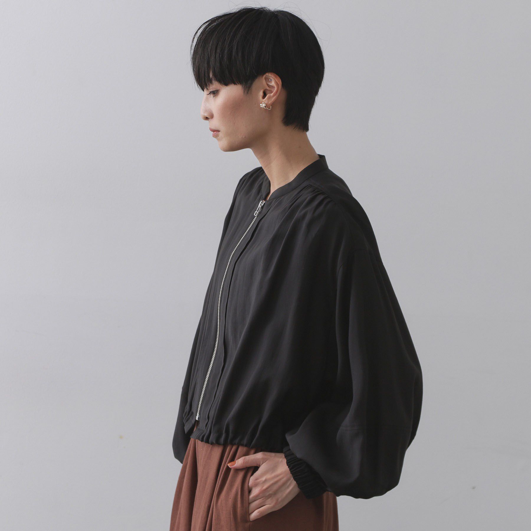 OPAQUE.CLIP「シアーランタンスリーブブルゾン【洗濯機洗い可】」|ブルゾン・スタジャン|