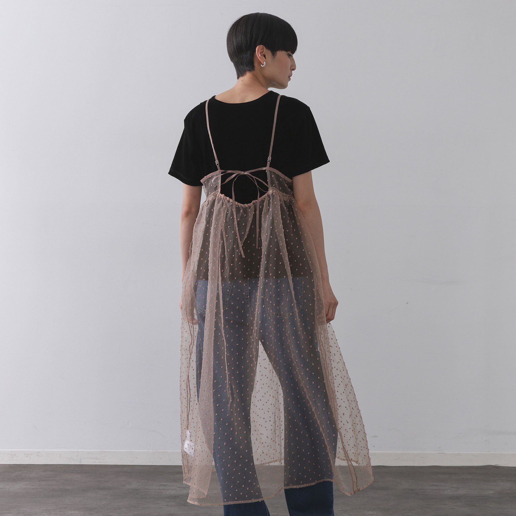 OPAQUE.CLIP「シアードットレイヤードキャミワンピース【洗濯機洗い可】」|ワンピース|