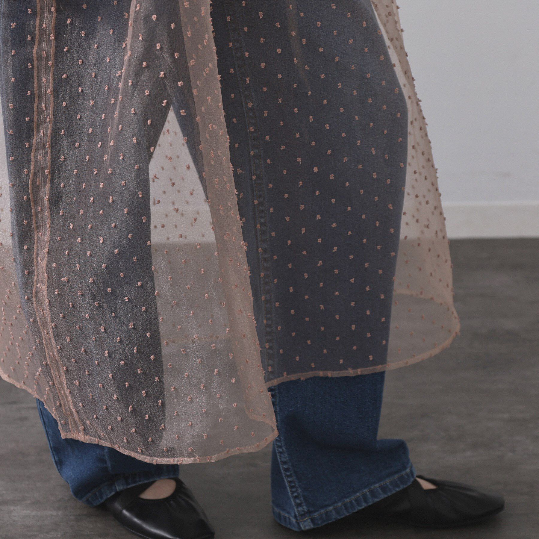 OPAQUE.CLIP「シアードットレイヤードキャミワンピース【洗濯機洗い可】」|ワンピース|