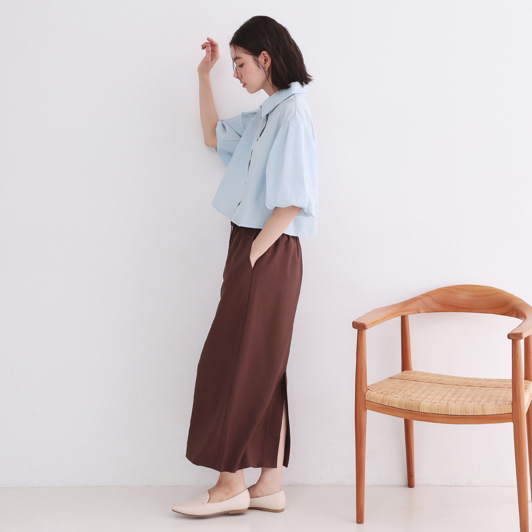 OPAQUE.CLIP「バルーンスリーブシャツ【洗濯機洗い可】」|シャツ・ブラウス|