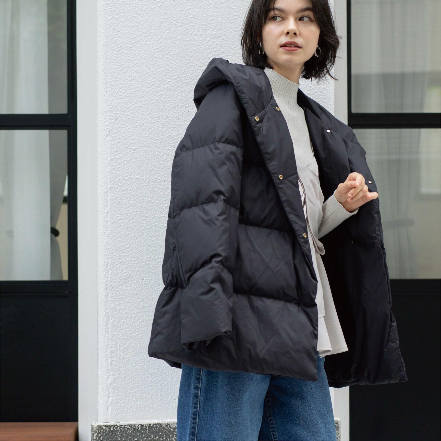 OPAQUE.CLIP「撥水フードミドルダウンコート【防風/抗菌防臭/洗濯機OK】《S～LL》」|ダウン|