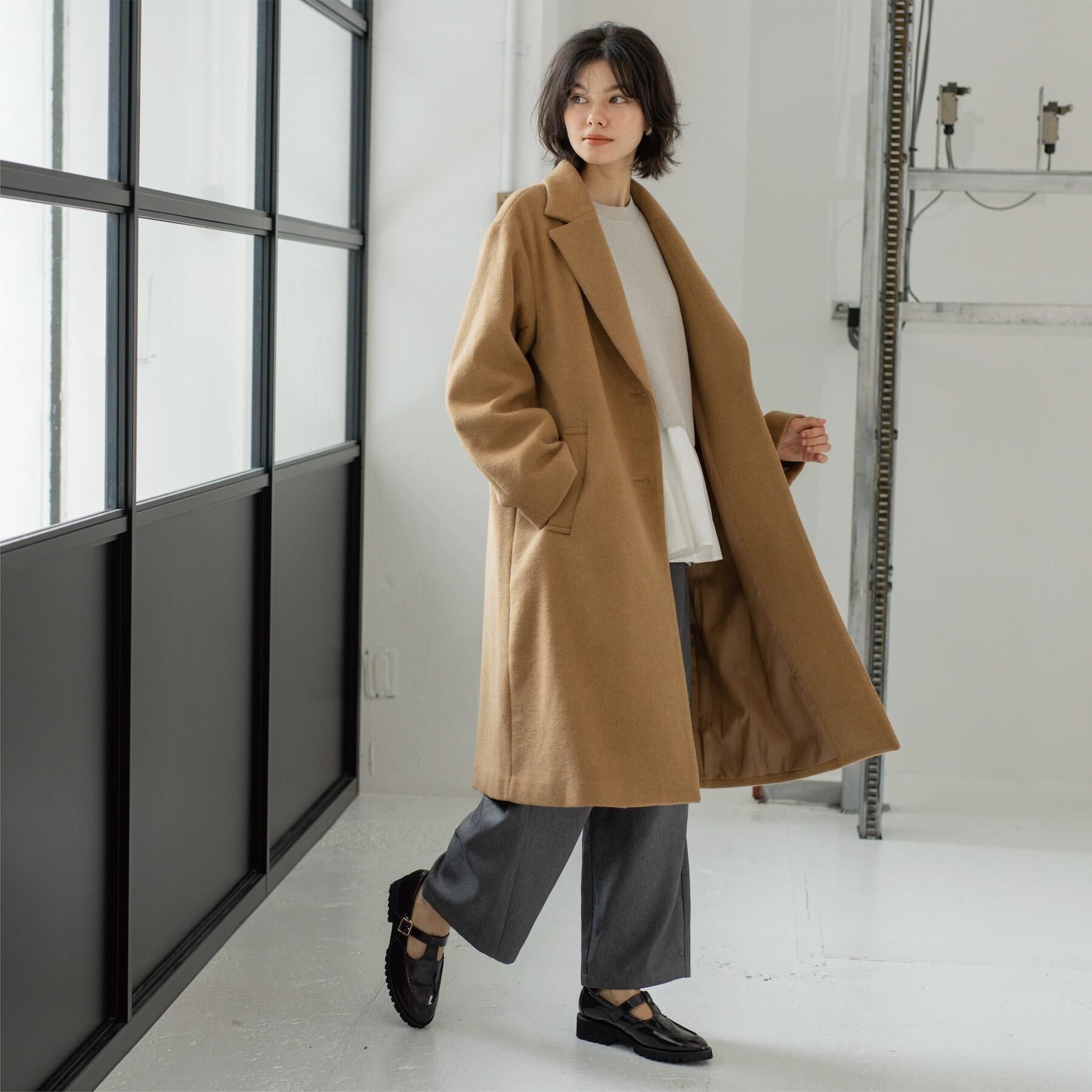 OPAQUE.CLIP「カシミヤブレンドウールチェスターコート」|チェスターコート|