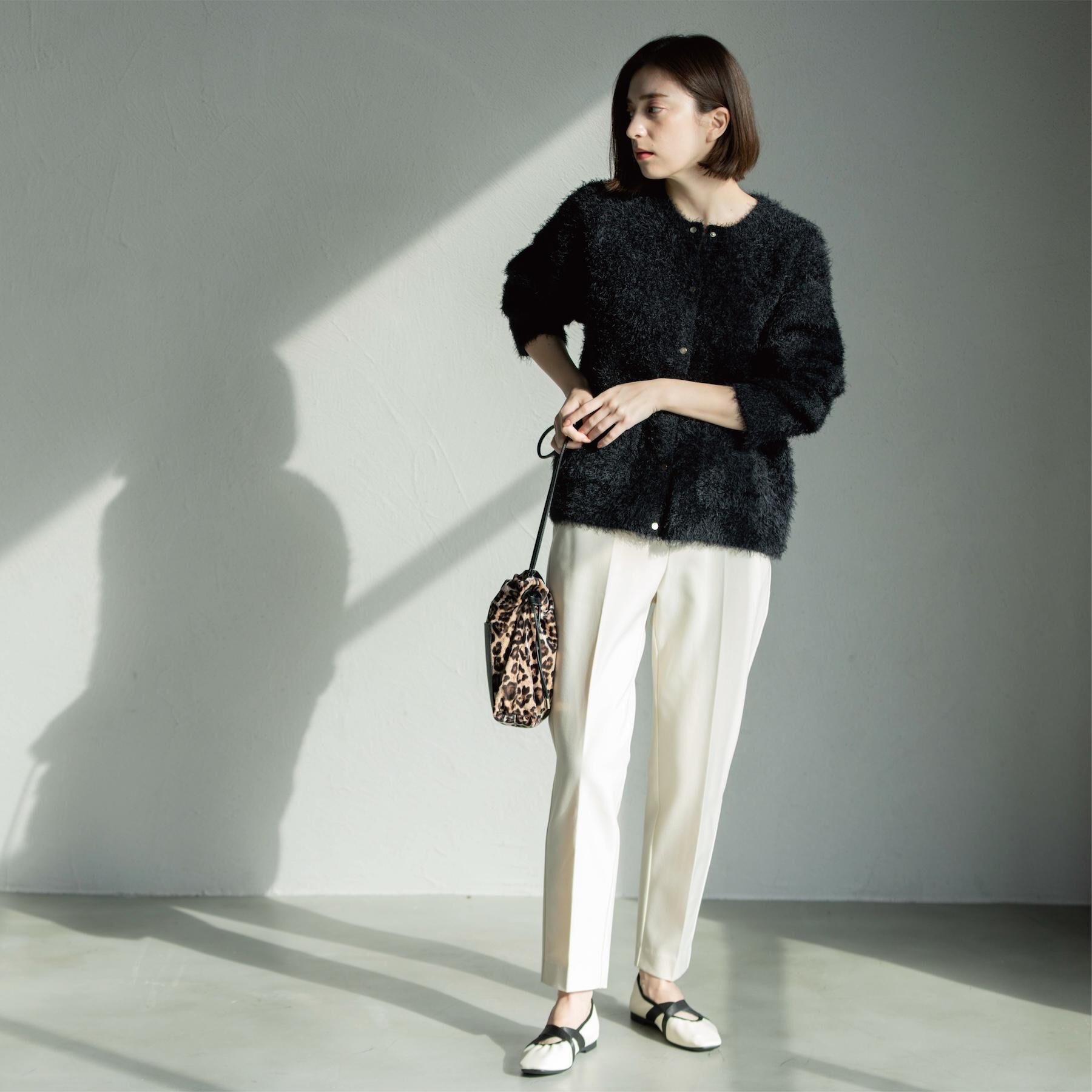 OPAQUE.CLIP「シャギーミドルカーディガン【洗濯機OK】《6col》」|カーディガン|