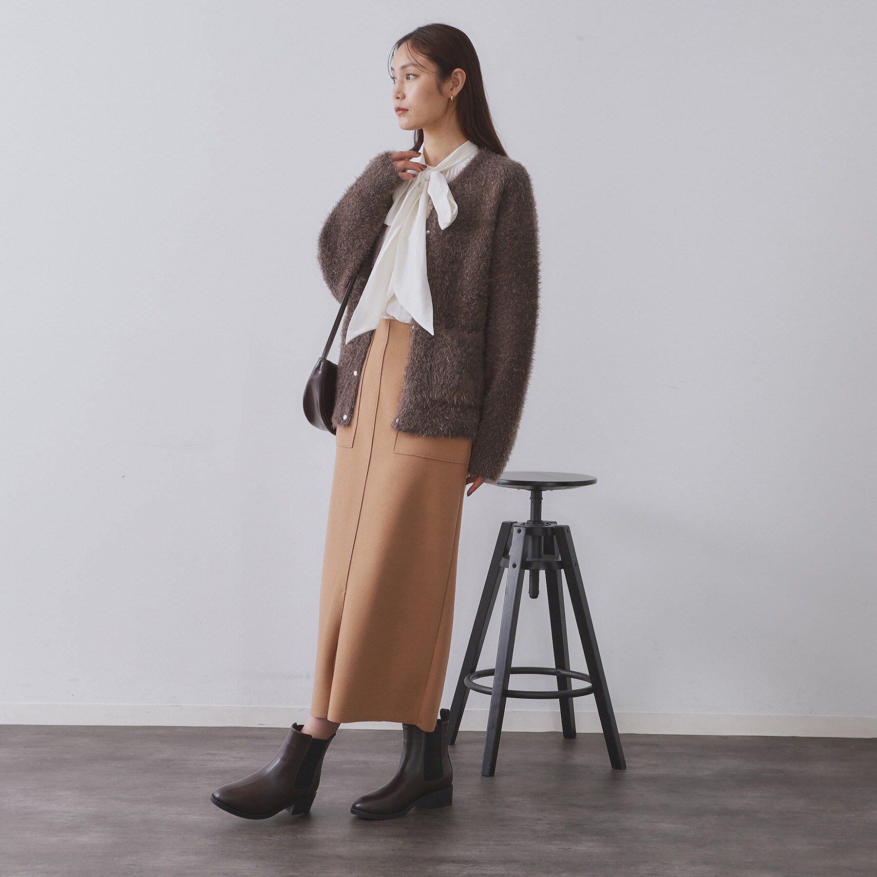 OPAQUE.CLIP「シャギーミドルカーディガン【洗濯機OK】《6col》」|カーディガン|