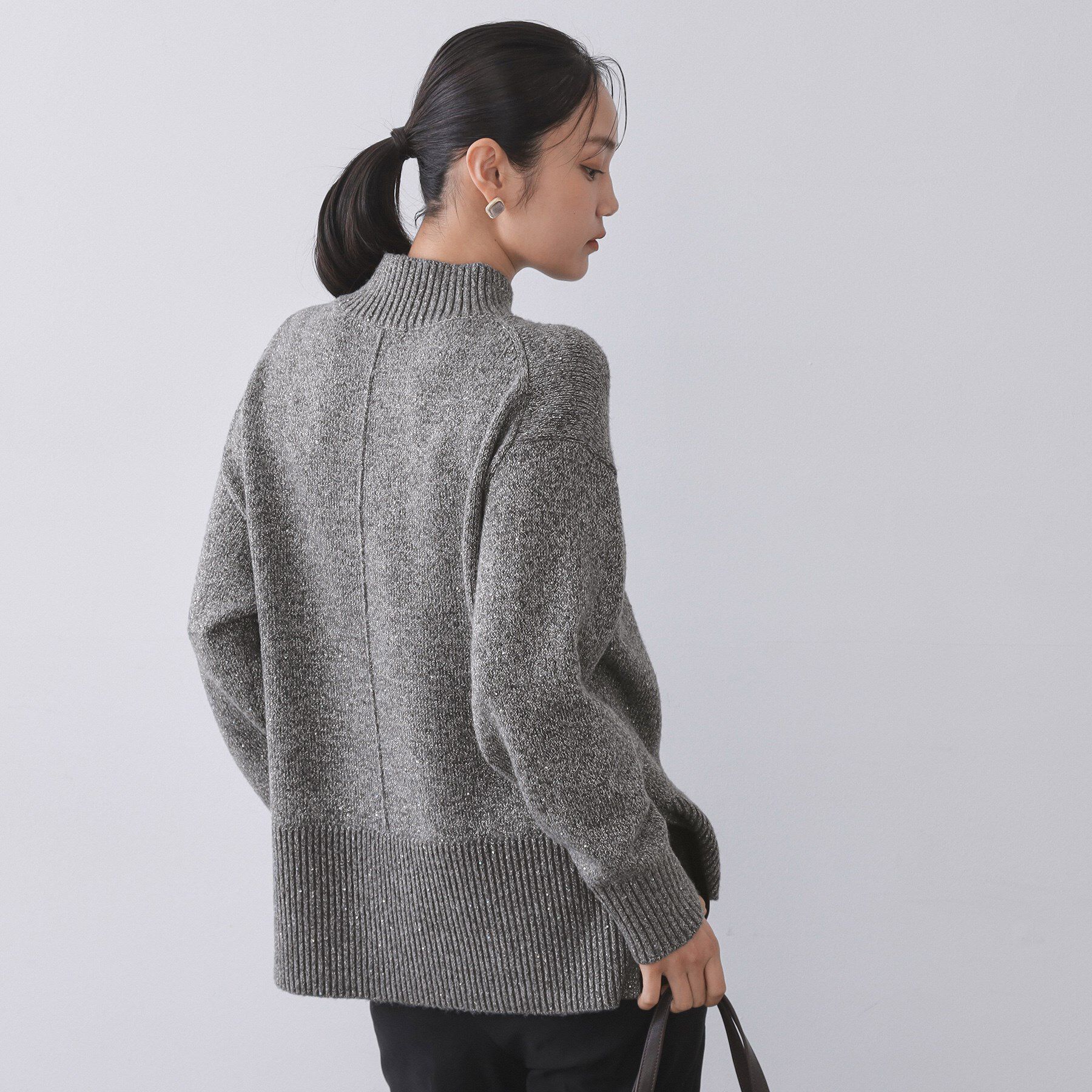 OPAQUE.CLIP「ラメスパンコールハイネックニット/セットアップ対応可【洗濯機OK】」|ニット・セーター|