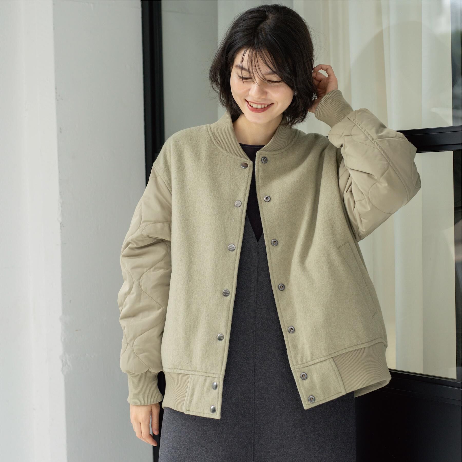 OPAQUE.CLIP「《リバーシブル》キルティングブルゾン」|ブルゾン・スタジャン|