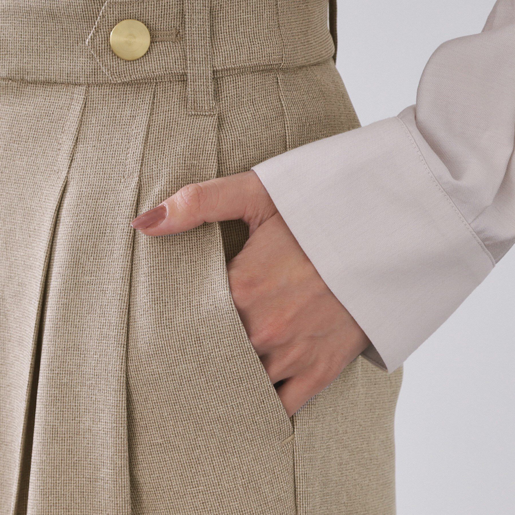 OPAQUE.CLIP「ストレッチタックワイドパンツ/セットアップ対応可【洗濯機OK】」|その他|