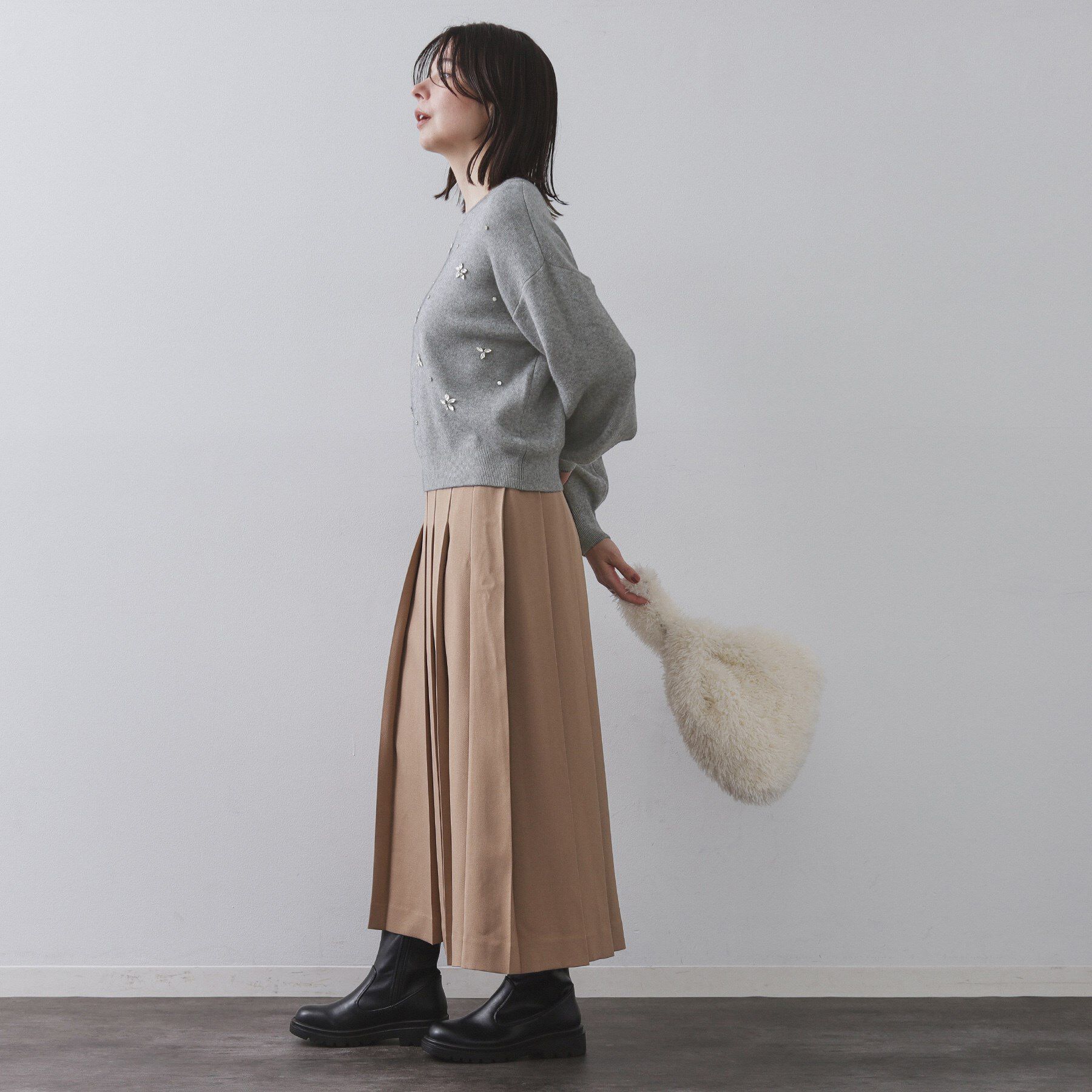 OPAQUE.CLIP「ビジューニットトップス【洗える】」|ニット・セーター|