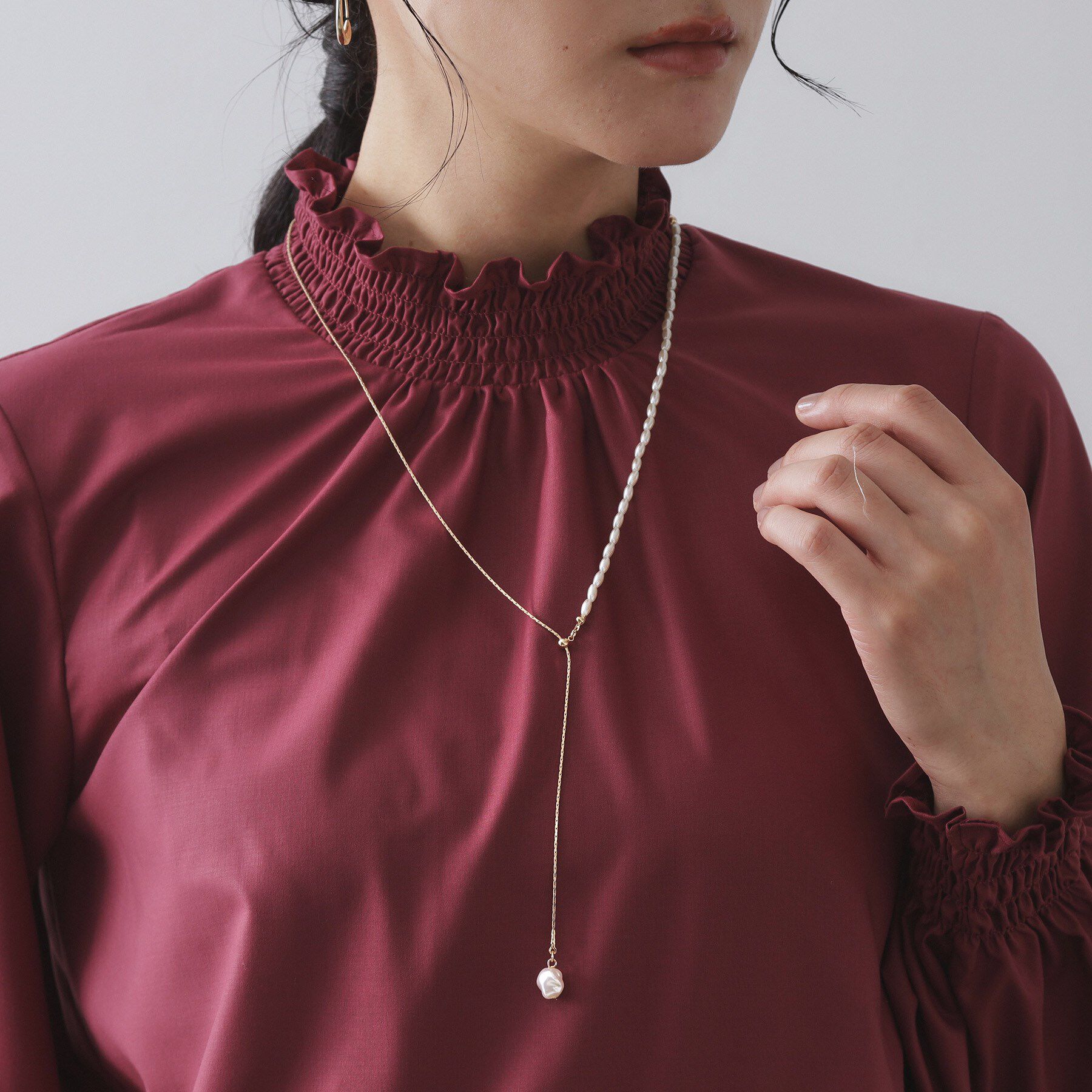 OPAQUE.CLIP「フェイクパールネックレス」|ネックレス|