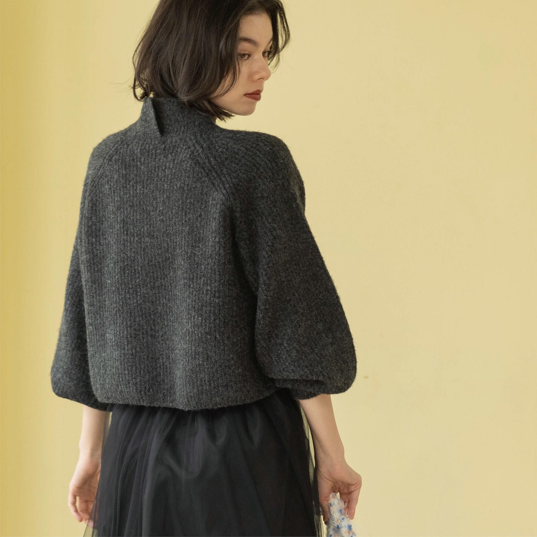 OPAQUE.CLIP「MIXミドルゲージショートあぜニット【洗濯機OK】」|ニット・セーター|