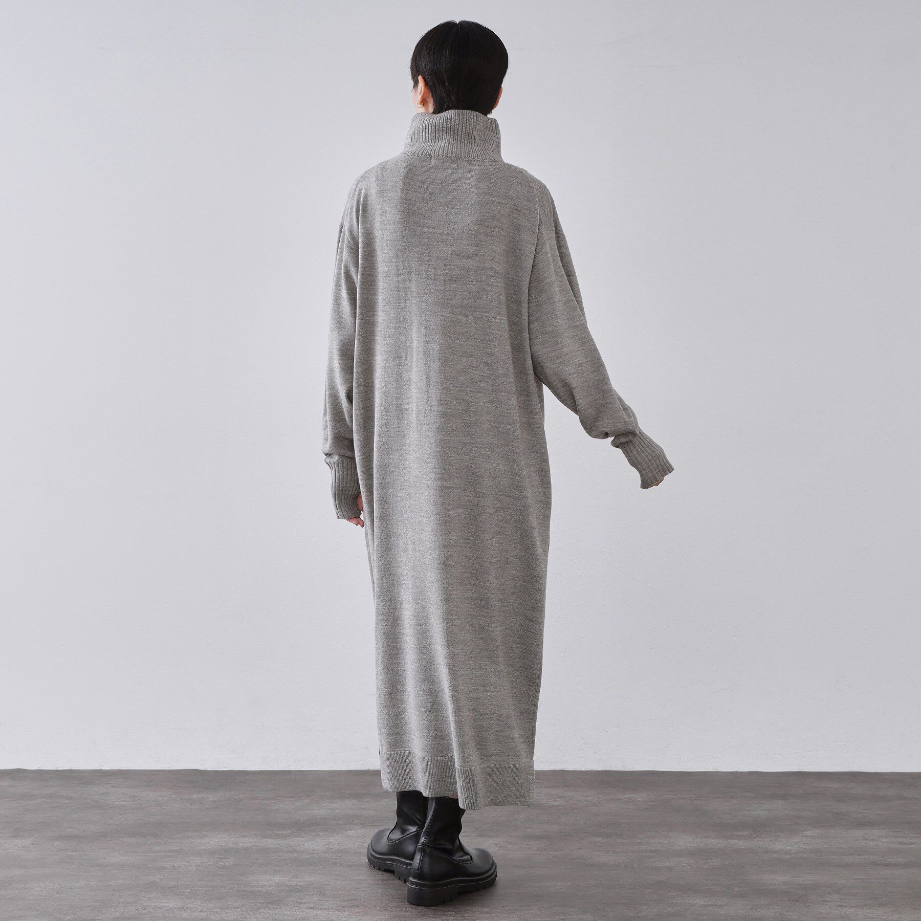 OPAQUE.CLIP「ハーフジップニットワンピース【洗濯機OK】」|ワンピース|