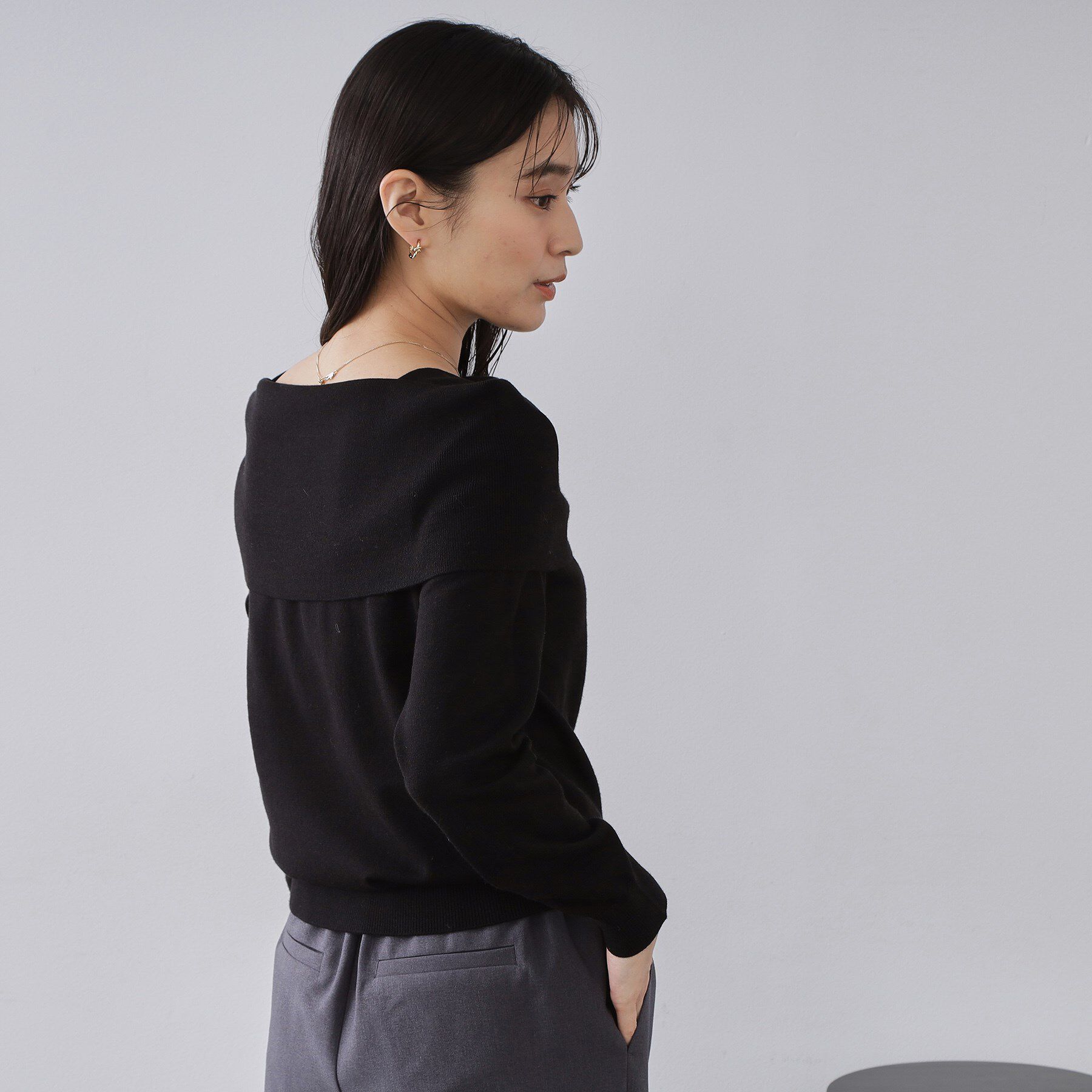 OPAQUE.CLIP「オフショルダーニット【洗濯機OK】」|ニット・セーター|