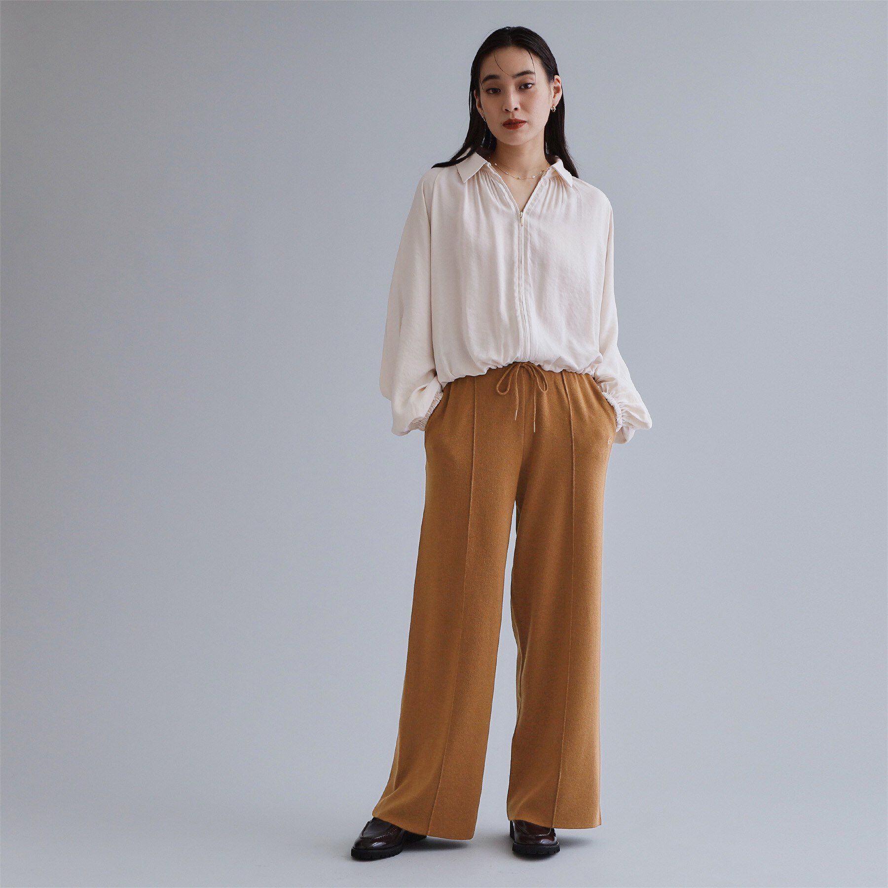 OPAQUE.CLIP「【es】ニットワイドパンツ【洗濯機OK】」|その他|