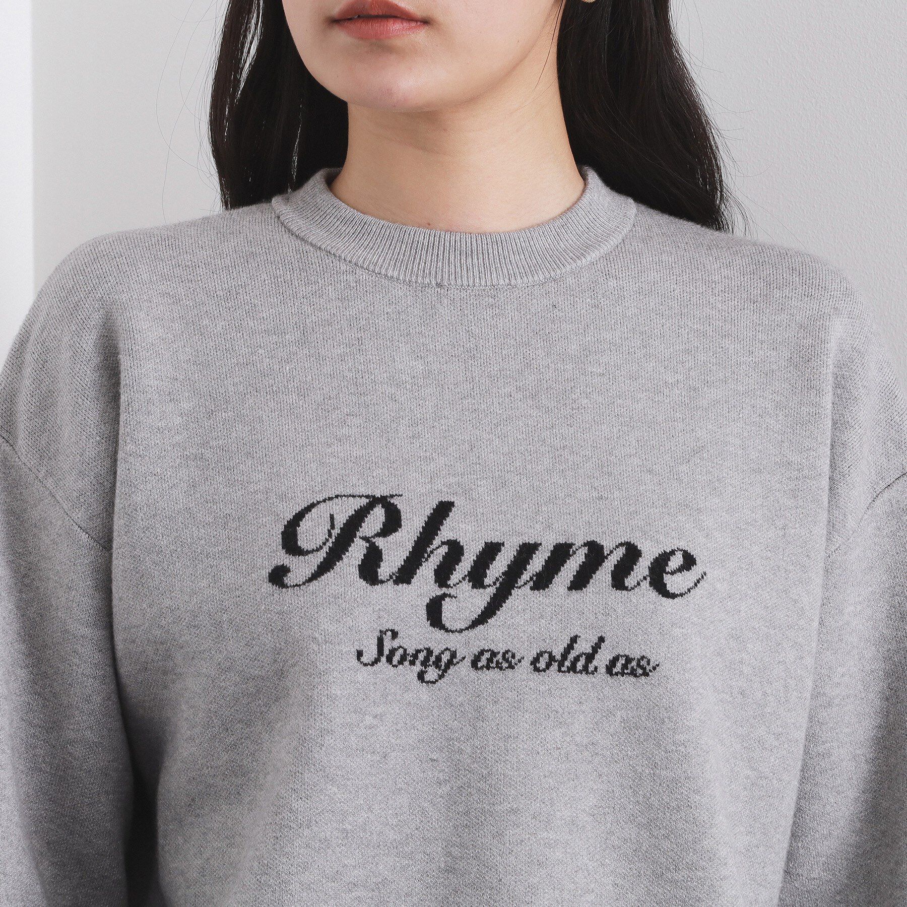 OPAQUE.CLIP「襟付きロゴジャカードニット【洗濯機OK】」|ニット・セーター|