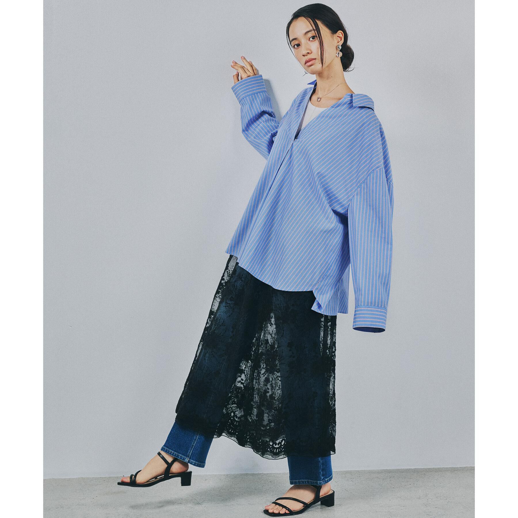 OPAQUE.CLIP「シアーレース刺繍レイヤードスカート【洗濯機OK】」|スカート|