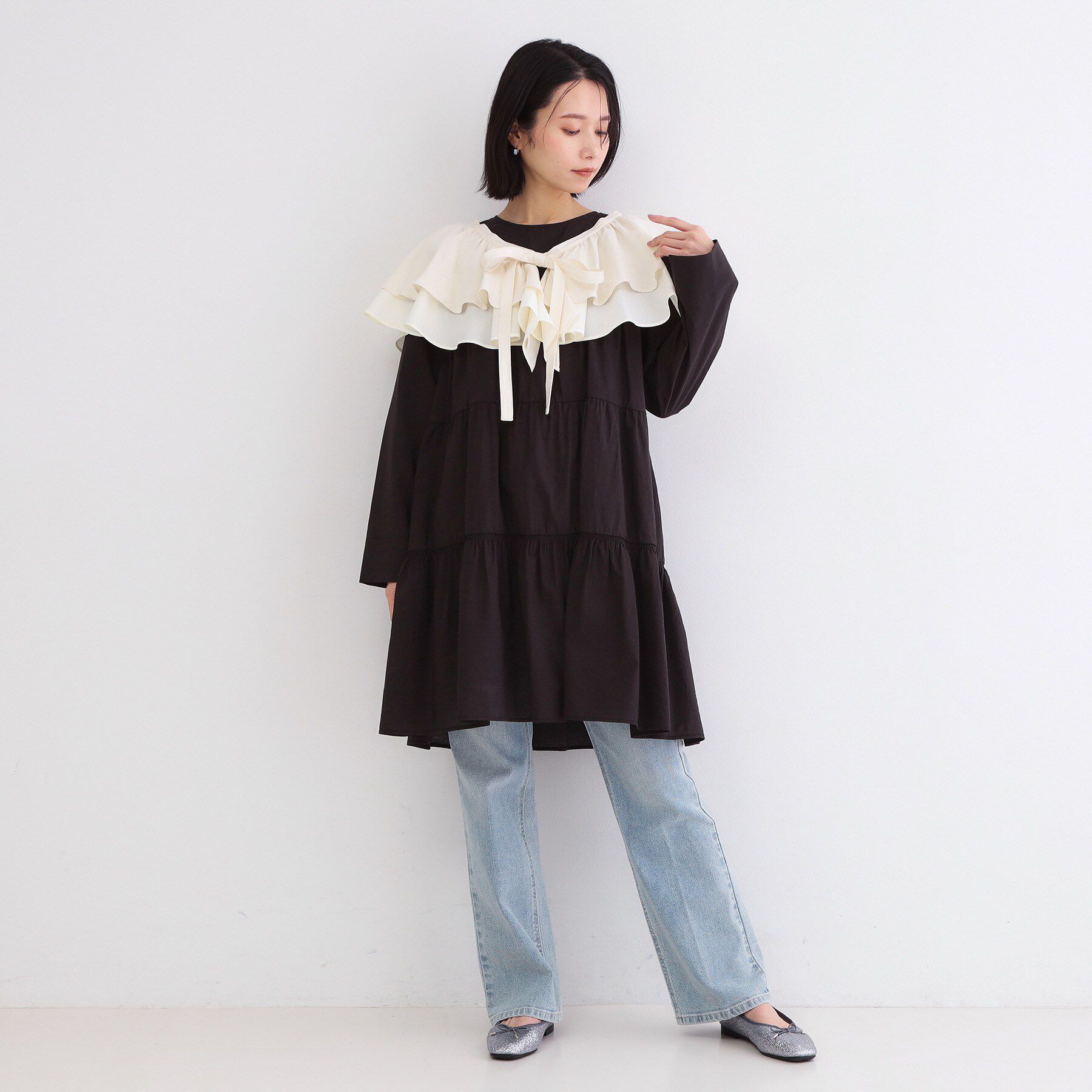 OPAQUE.CLIP「ラッフルフリルケープ【洗濯機OK】」|シャツ・ブラウス|