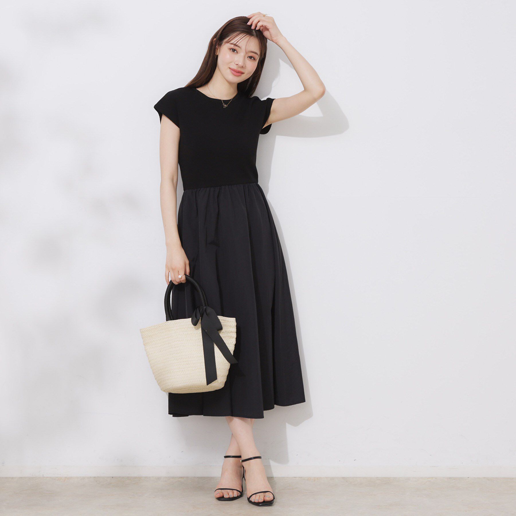 Couture broach「【接触冷感・楽ちん・一枚でキマる】ドッキングニットワンピース」|ワンピース|