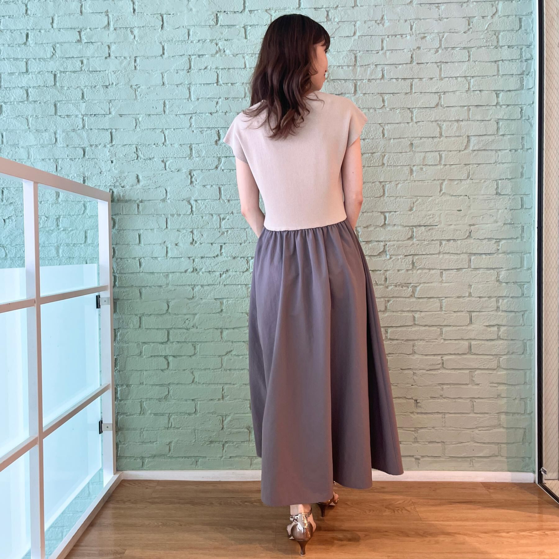 Couture broach「【接触冷感・楽ちん・一枚でキマる】ドッキングニットワンピース」|ワンピース|