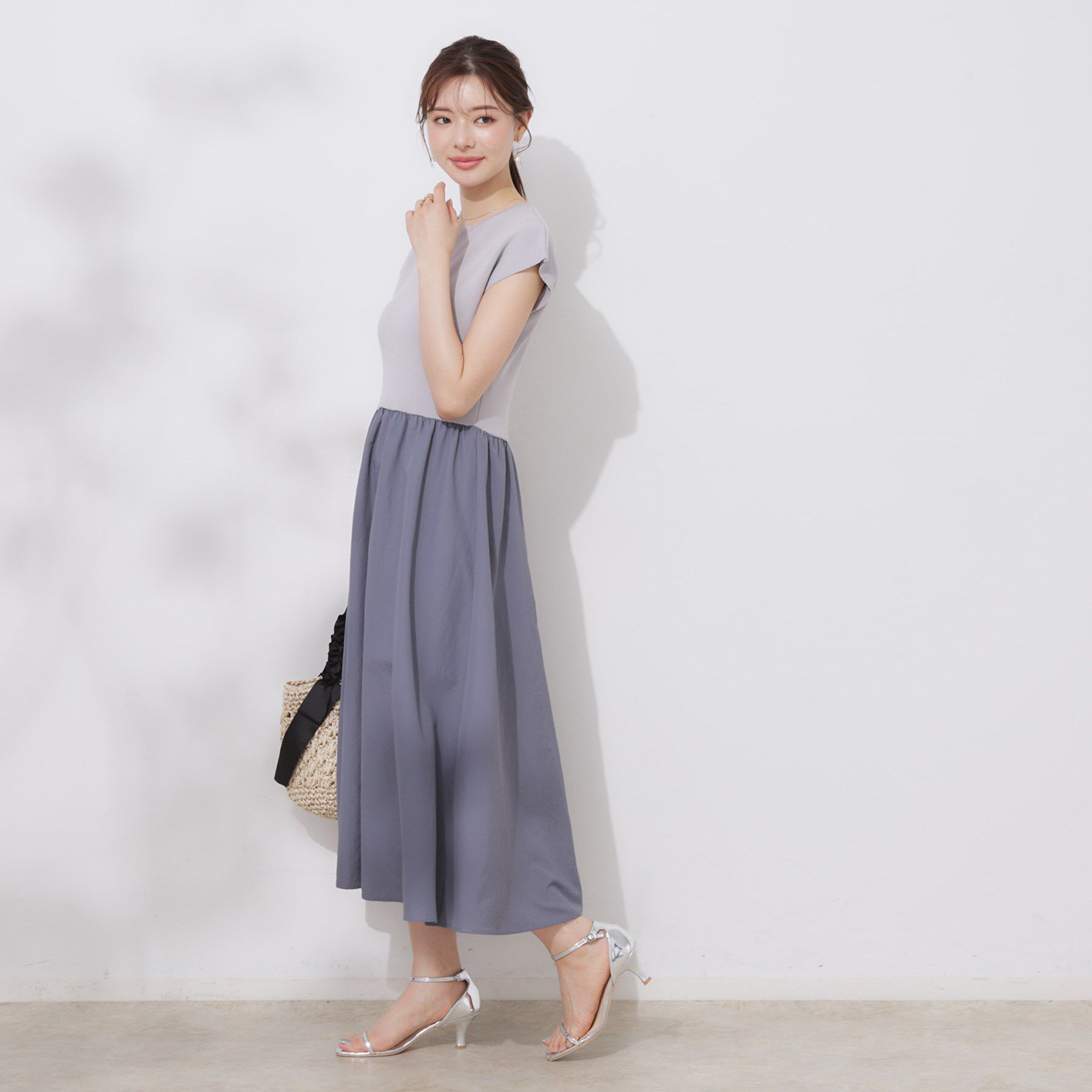 Couture broach「【接触冷感・楽ちん・一枚でキマる】ドッキングニットワンピース」|ワンピース|