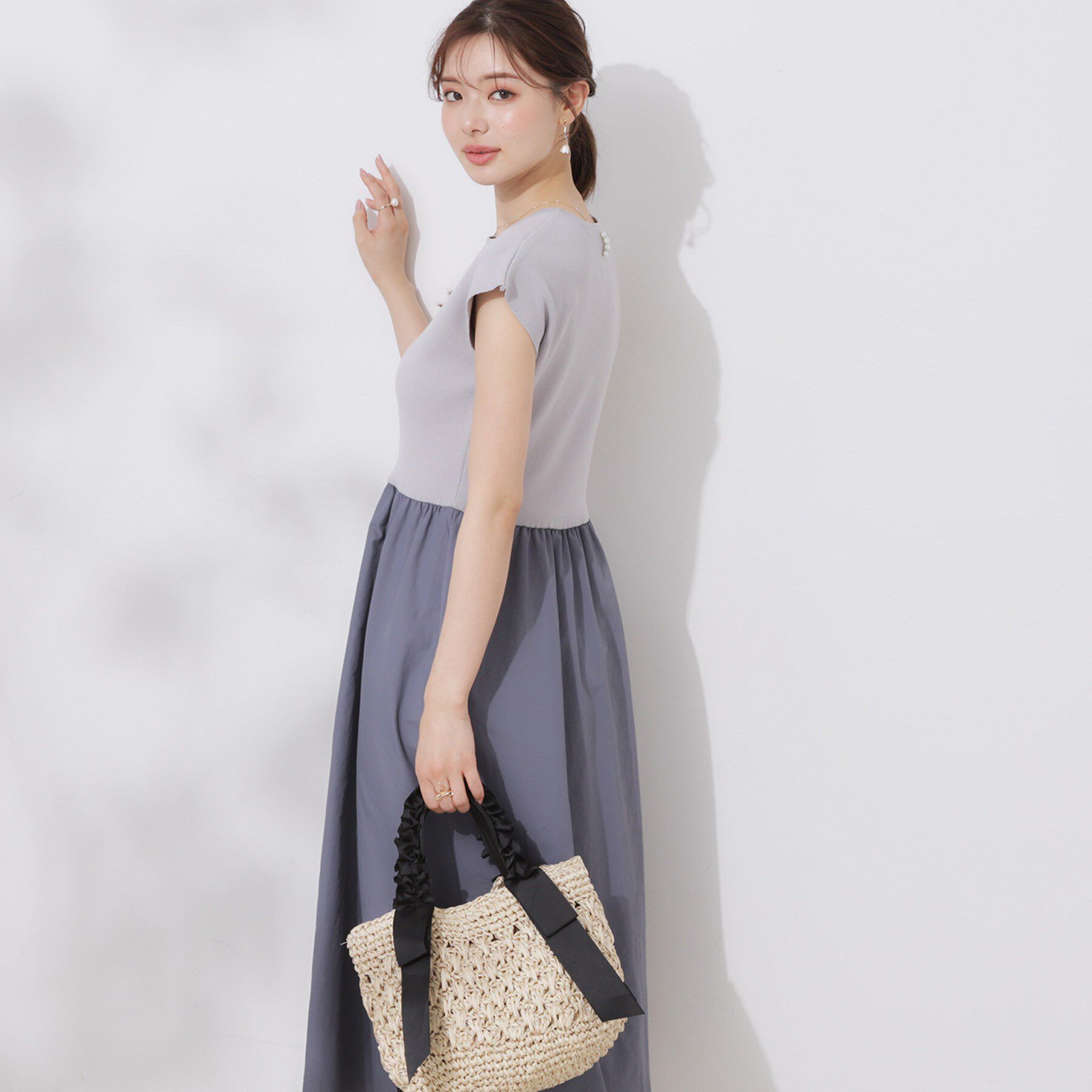 Couture broach「【接触冷感・楽ちん・一枚でキマる】ドッキングニットワンピース」|ワンピース|