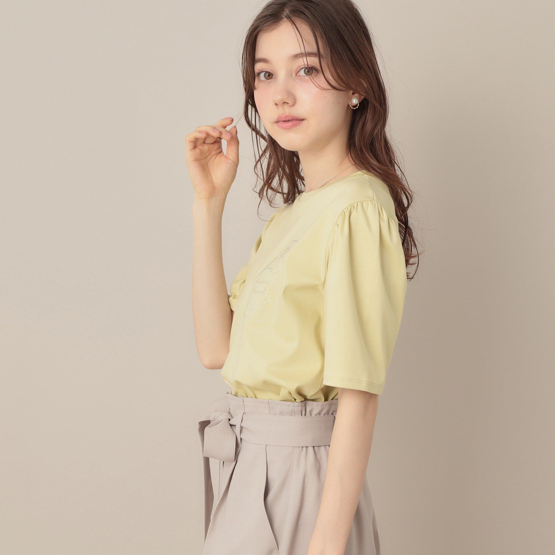 Couture broach「【接触冷感・UV機能あり・マシンウォッシャブル】60シルケット パフュームエンブロTシャツ」|Tシャツ・カットソー|