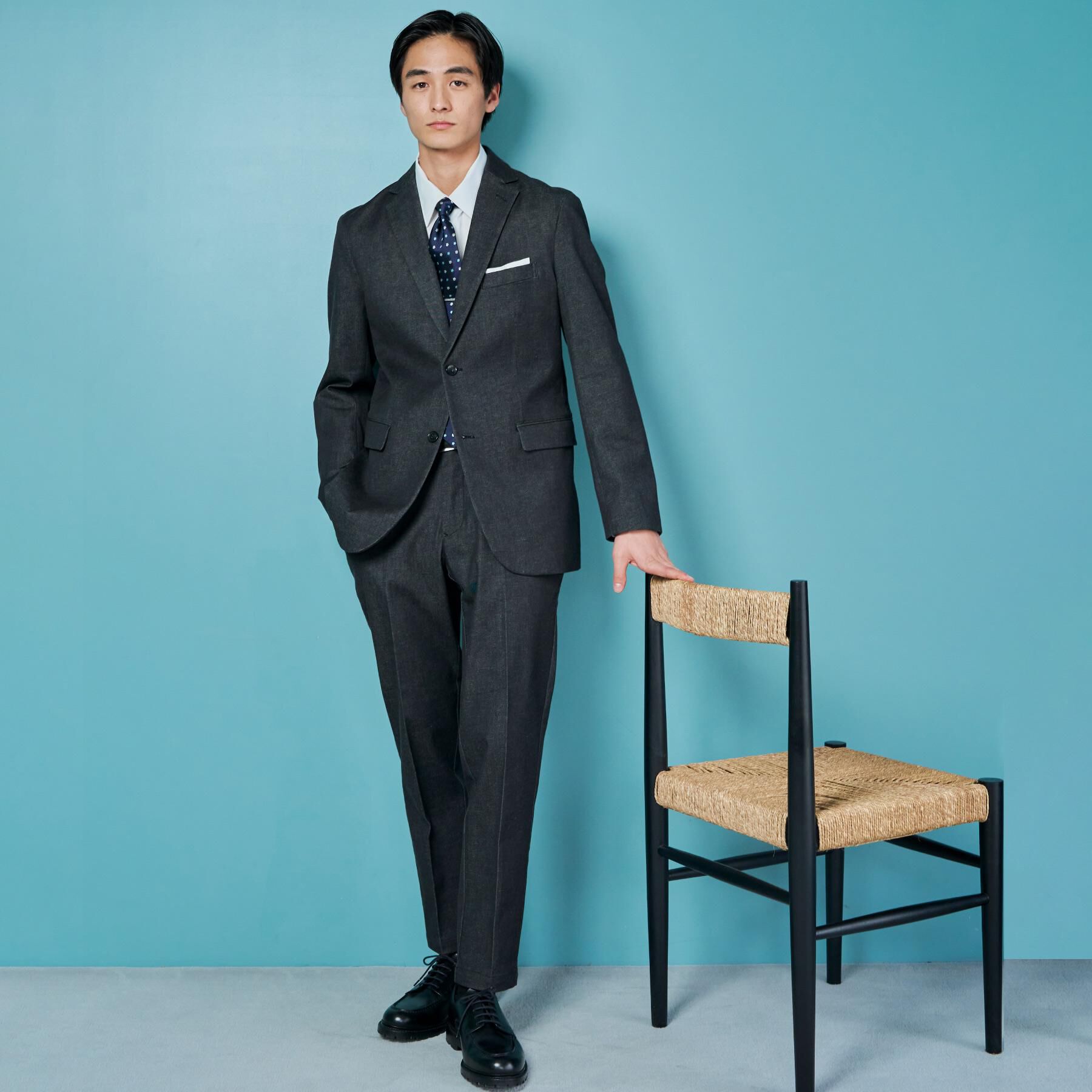 THE SHOP TK「エバーデニムジャケット セットアップ可／洗える／ストレッチ」|テーラードジャケット|