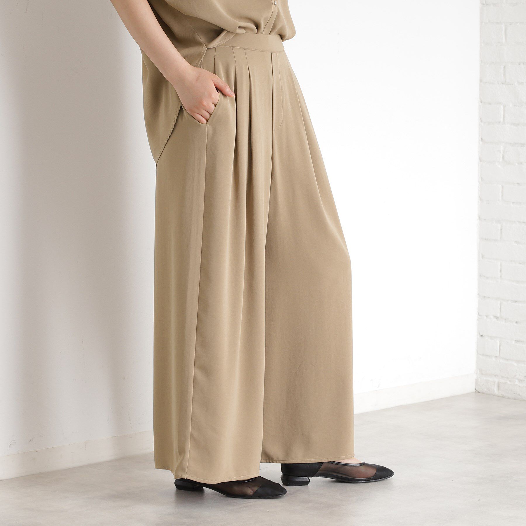 THE SHOP TK「タックワイドパンツ【UV/洗濯機OK/セットUP可】」|その他|