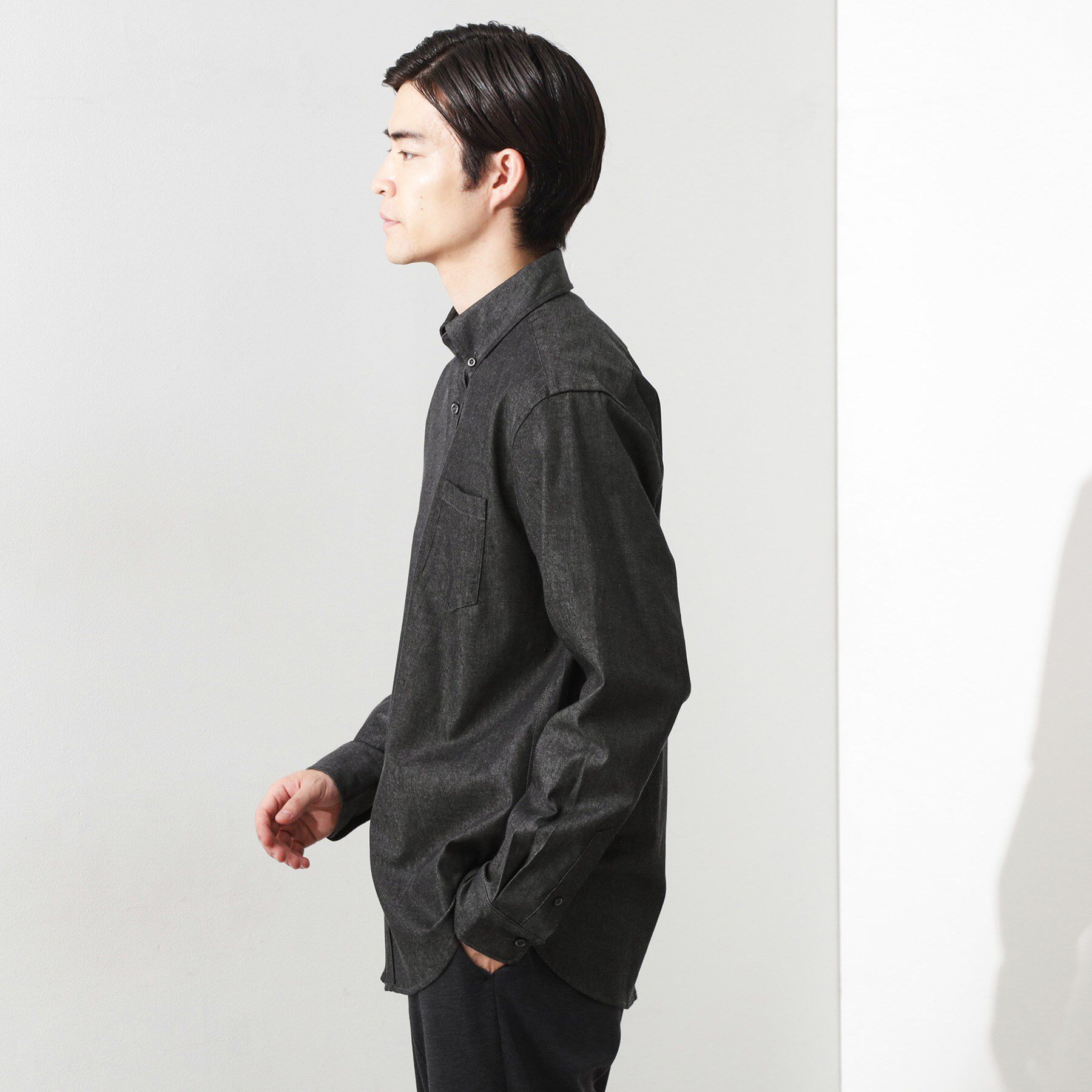 THE SHOP TK「エバーデニムシャツ【色落ちしにくい/洗濯機OK】」|シャツ・ブラウス|