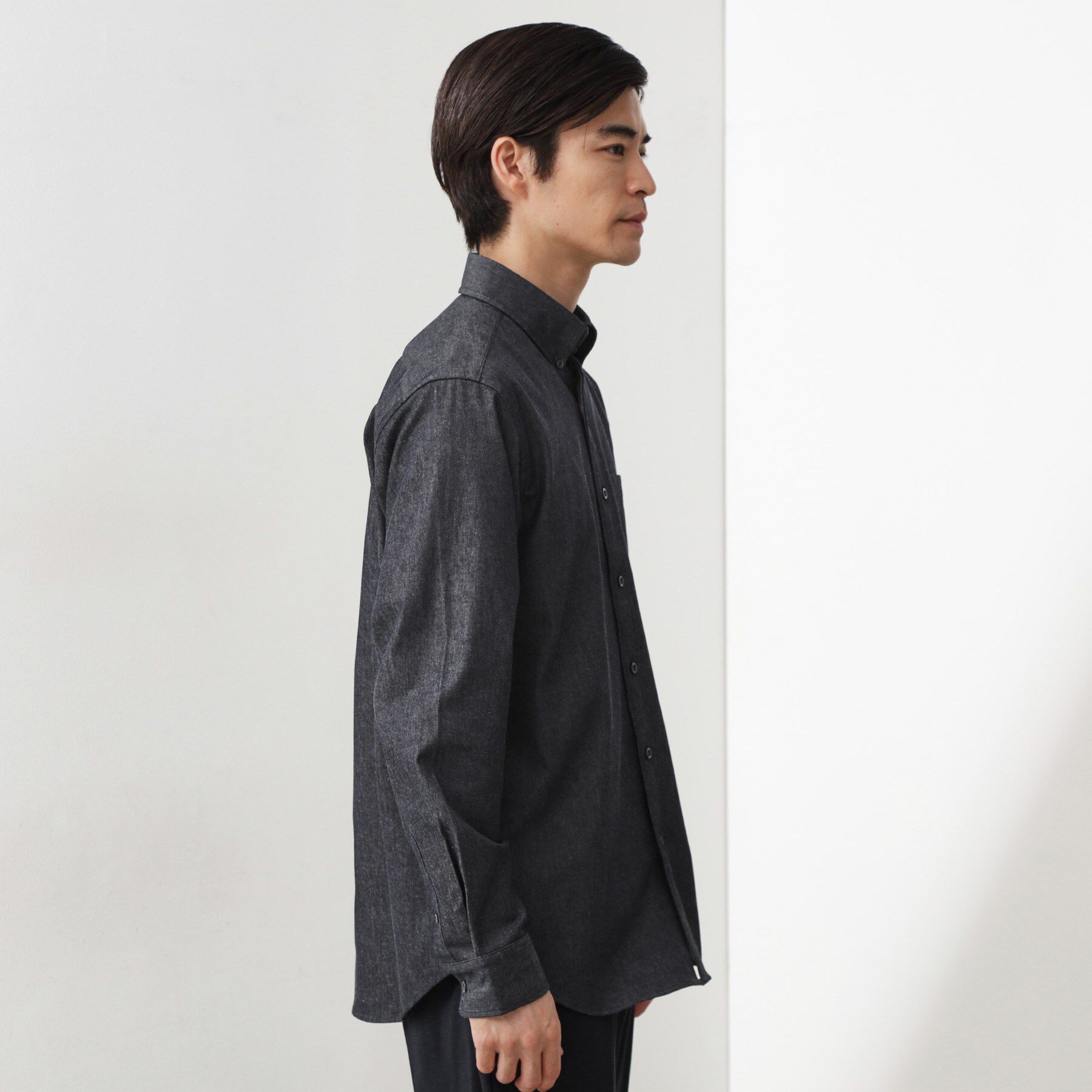 THE SHOP TK「エバーデニムシャツ【色落ちしにくい/洗濯機OK】」|シャツ・ブラウス|