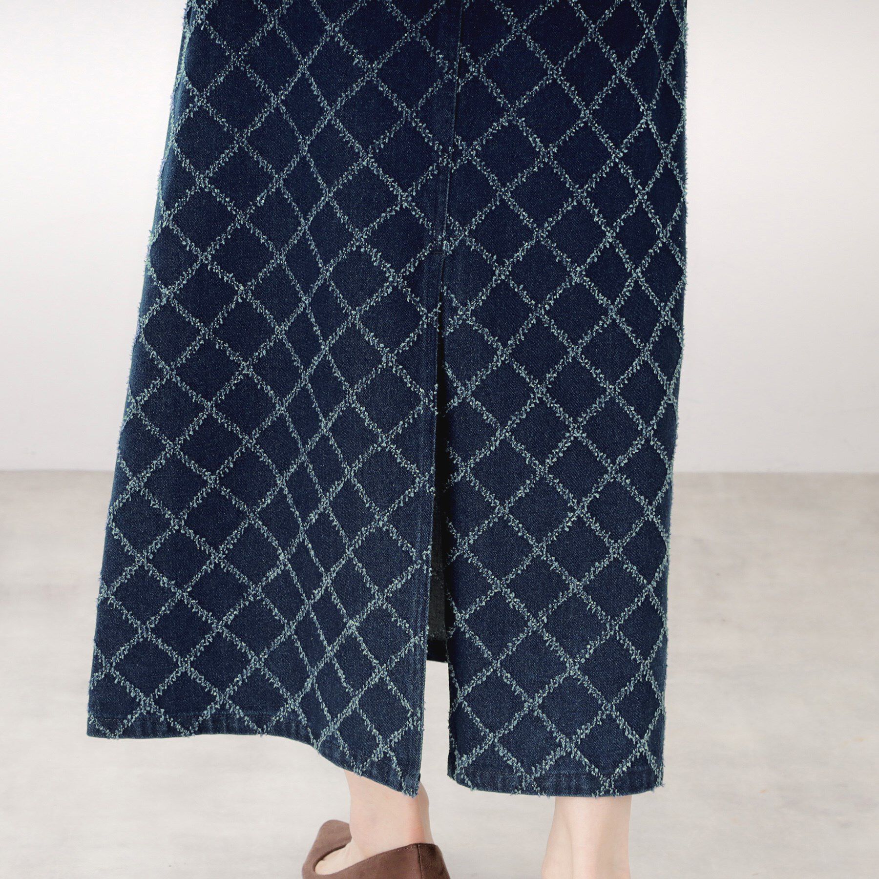 THE SHOP TK「ジャカードデニムロングスカート【洗濯機OK】」|スカート|