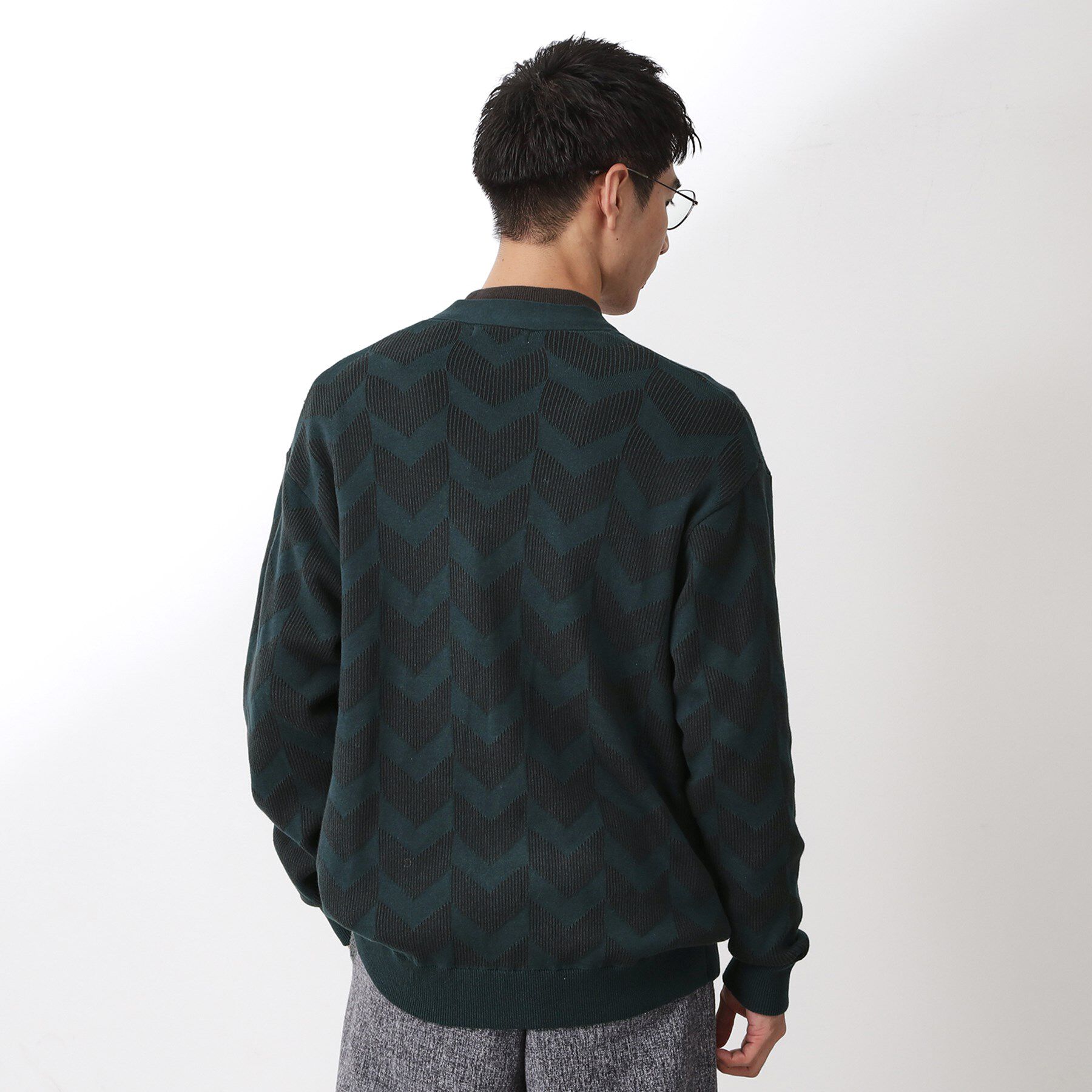 THE SHOP TK「ヘリンボンニットカーディガン」|カーディガン|