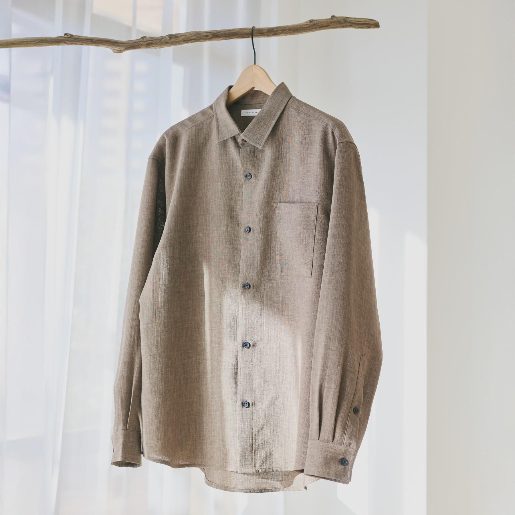 THE SHOP TK「【LINO FINE】リネンライク 長袖シャツ UVカット/イージーケア/吸水速乾/洗濯機OK」|シャツ・ブラウス|