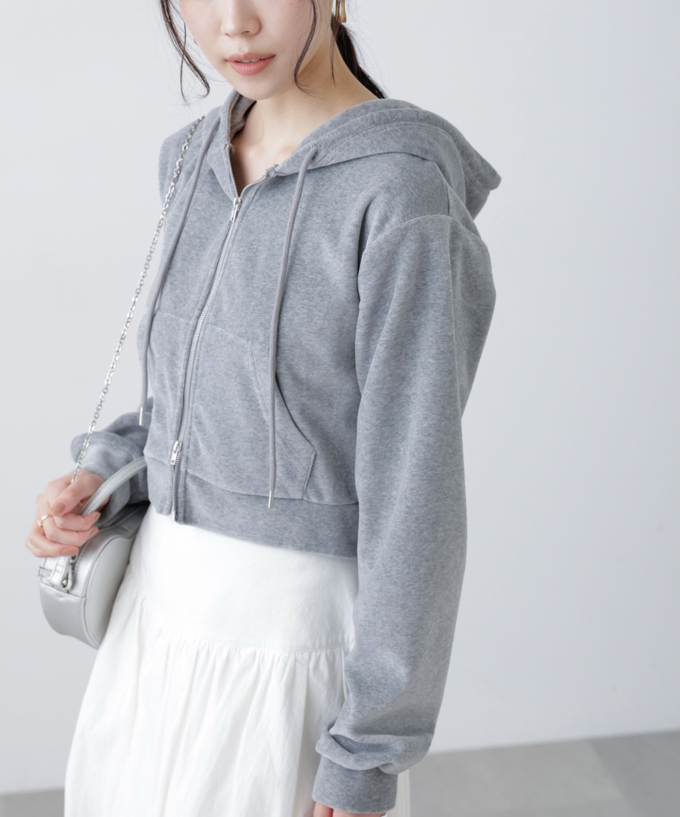  「Ｗジップベロアパーカー」|Tシャツ・カットソー|