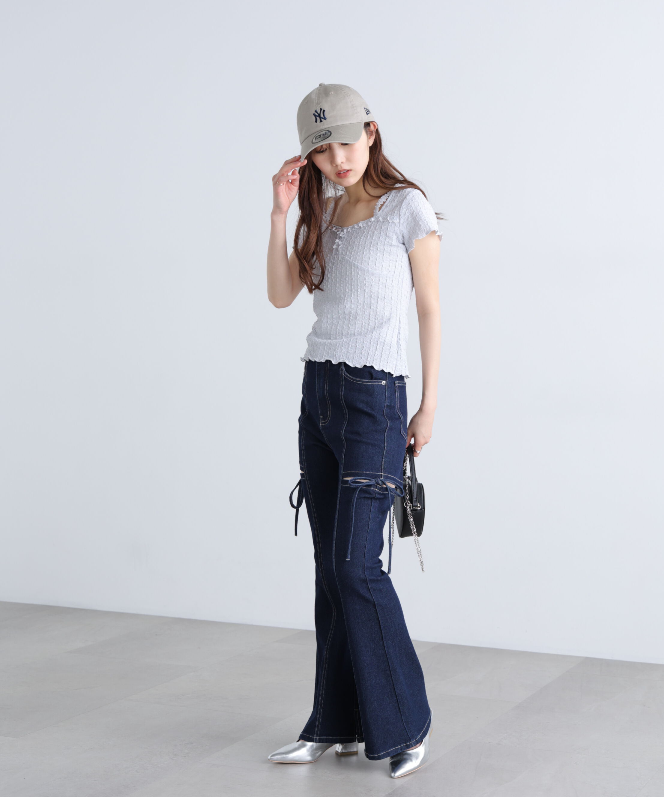  「[低身長サイズ/Sシリーズ]サイドカットフレアデニムパンツ」|その他|