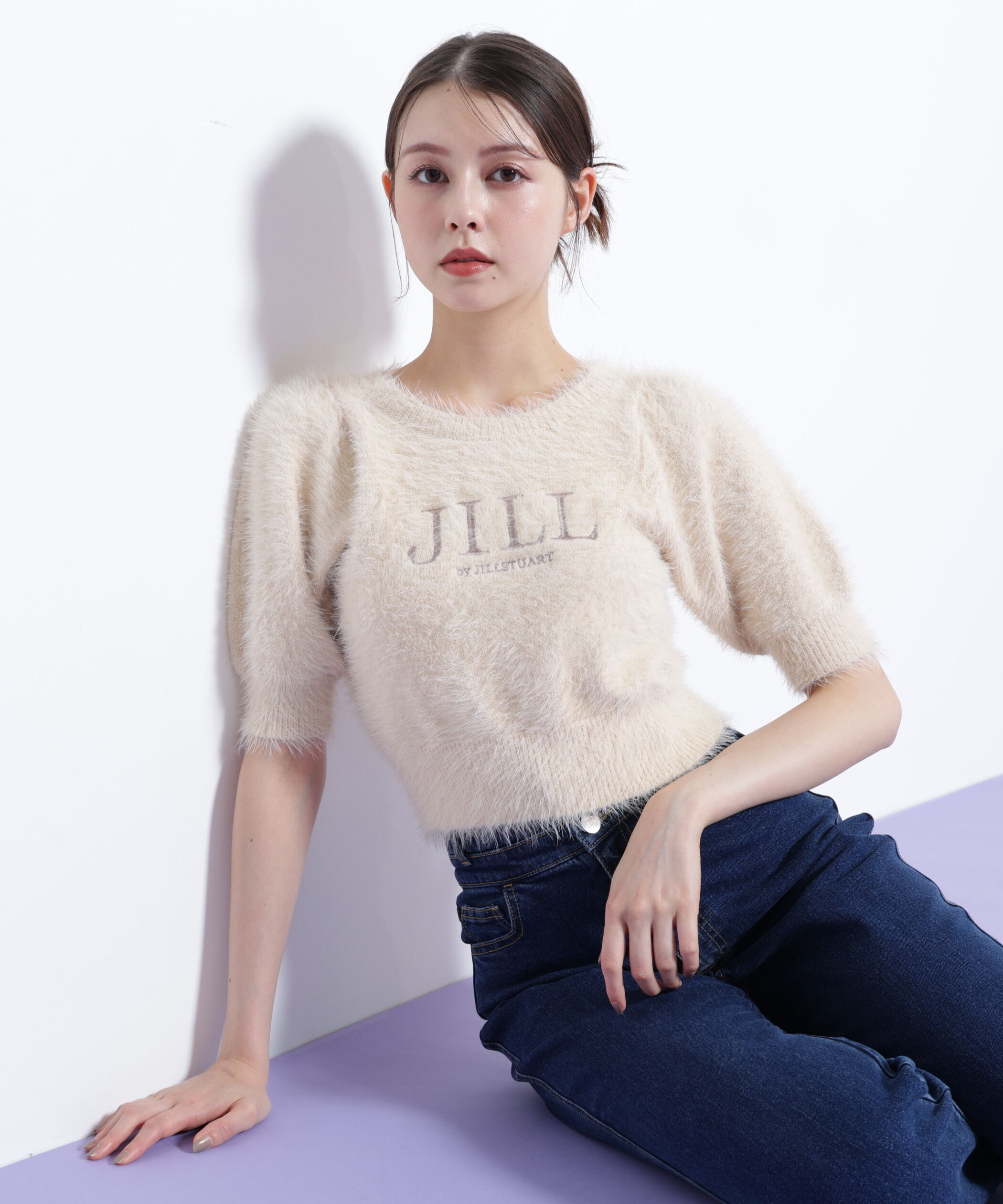  「ロゴ刺繍シャギーニット」|ニット・セーター|