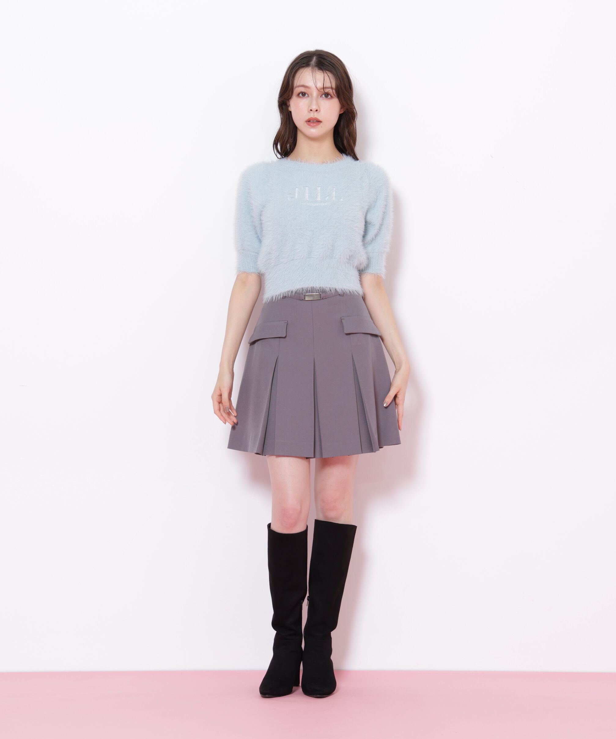  「ロゴ刺繍シャギーニット」|ニット・セーター|