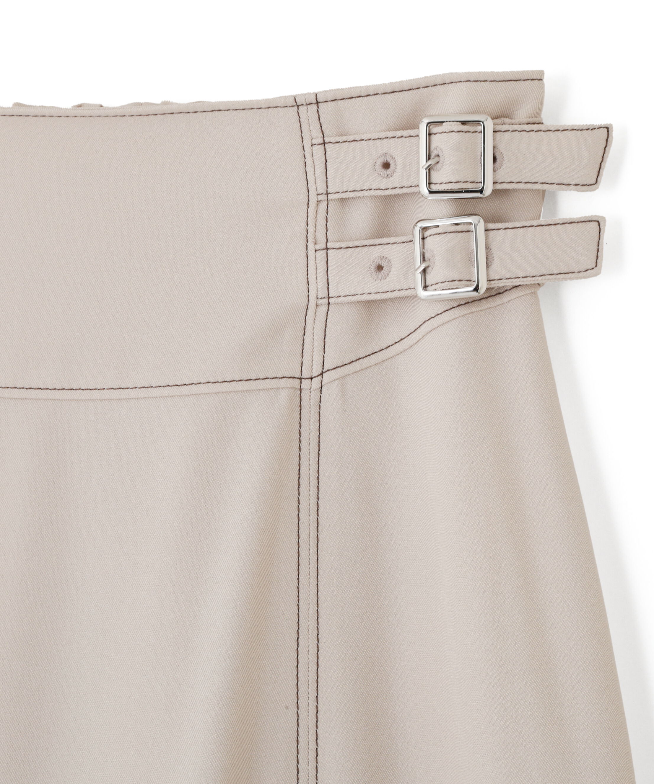  「バイカラーステッチAラインフレアスカート」|スカート|