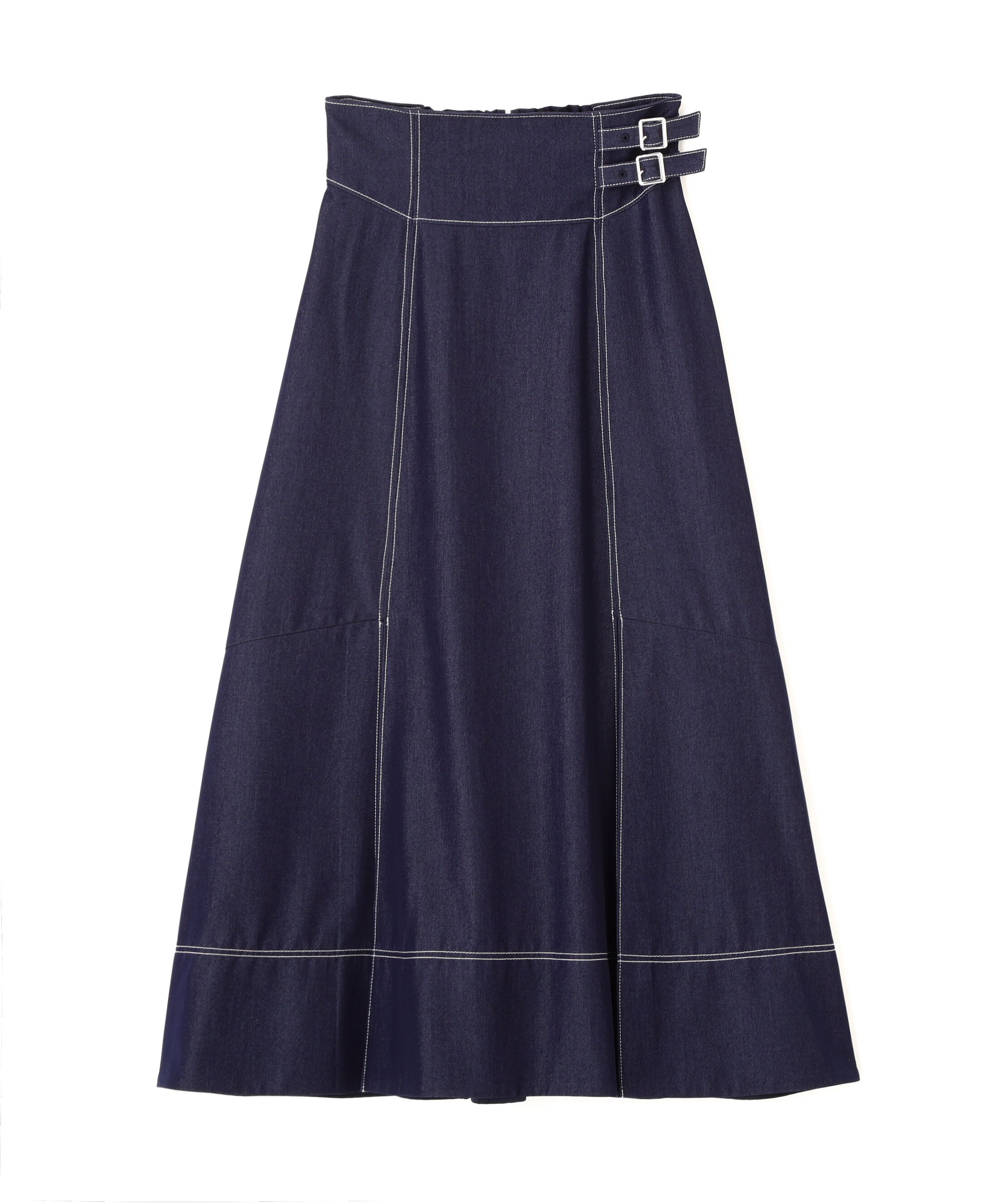  「バイカラーステッチAラインフレアスカート」|スカート|