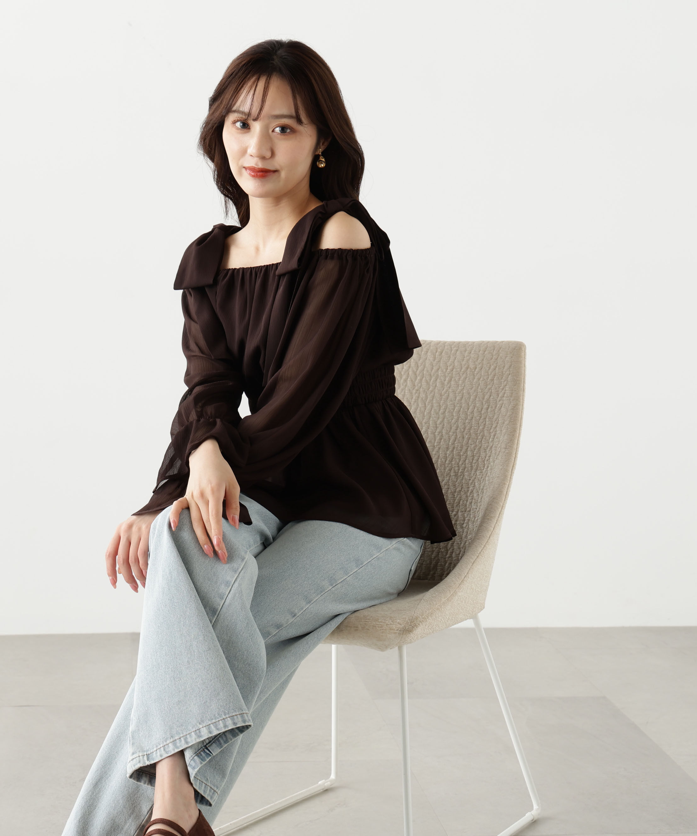 PROPORTION BODY DRESSING「ショルダーリボンシャーリングブラウス　25AW」|シャツ・ブラウス|