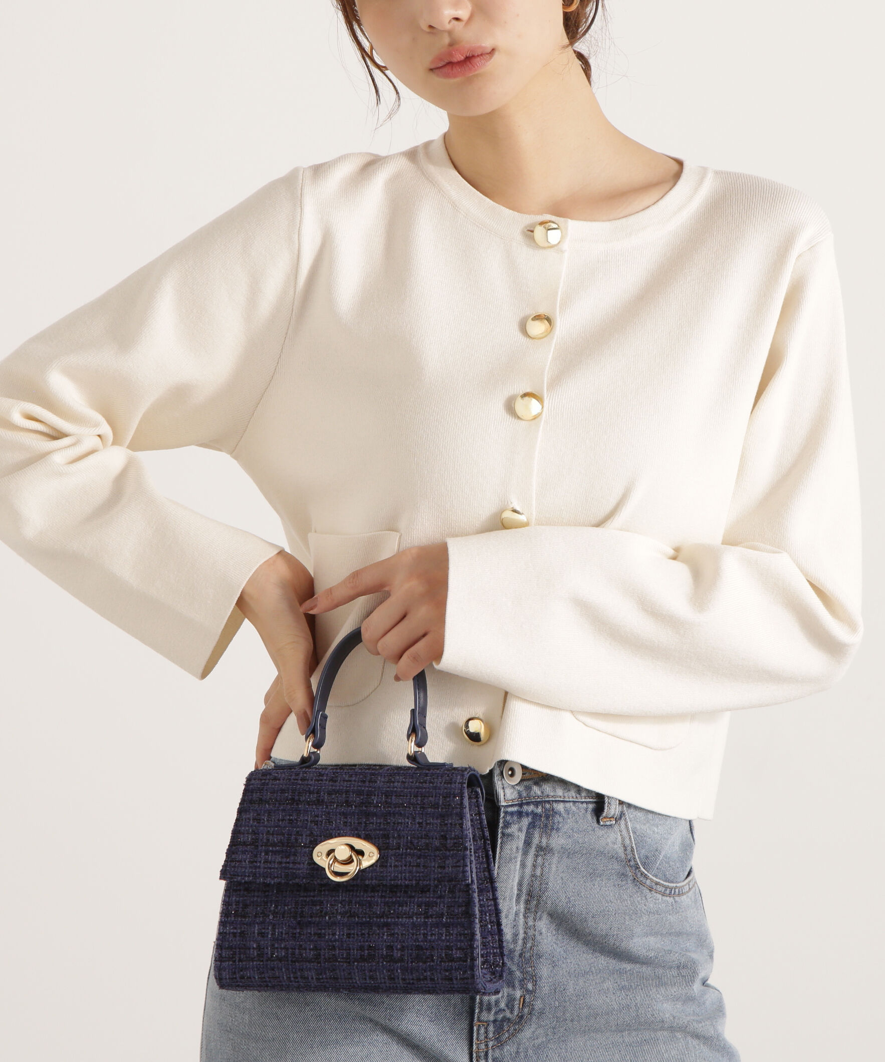 PROPORTION BODY DRESSING「ツイードミニショルダーバッグ」|その他|ブルー