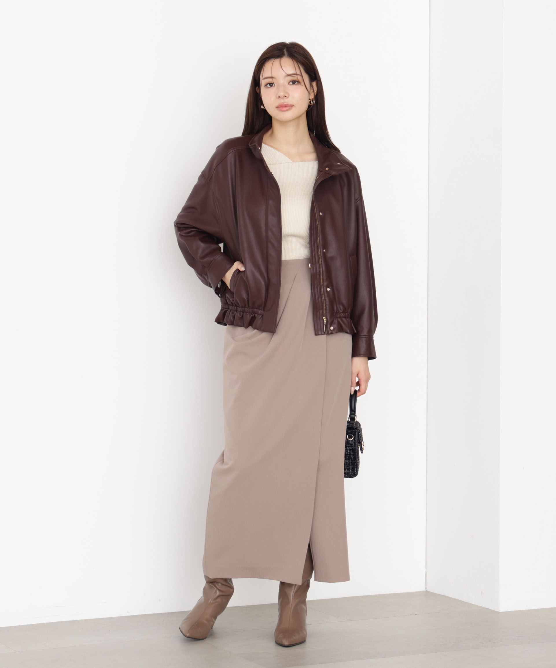 PROPORTION BODY DRESSING「合皮ドロストブルゾン 25AW」|ブルゾン・スタジャン|