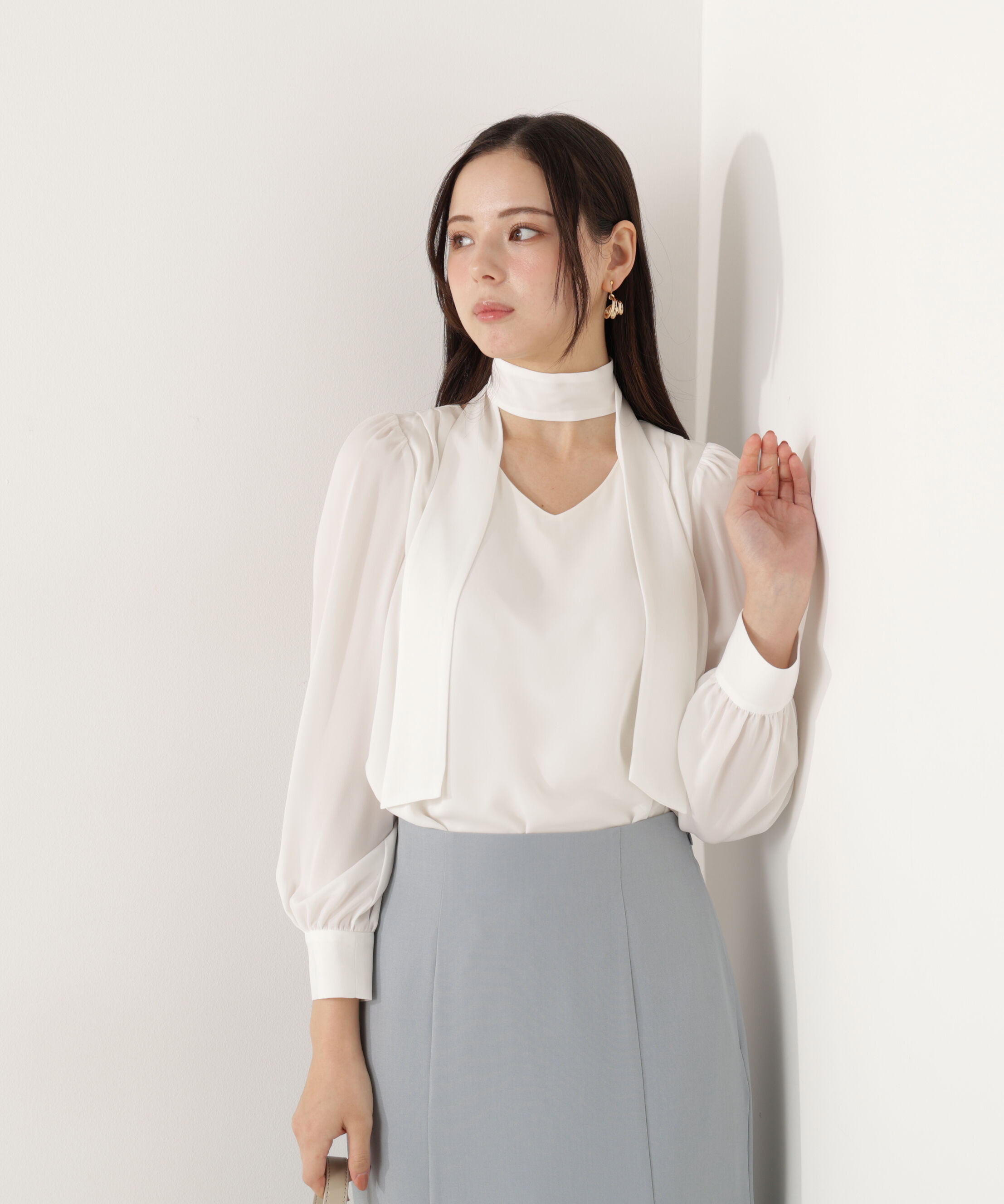 PROPORTION BODY DRESSING「＜ウォッシャブル＞2wayリボンタック付きブラウス」|シャツ・ブラウス|