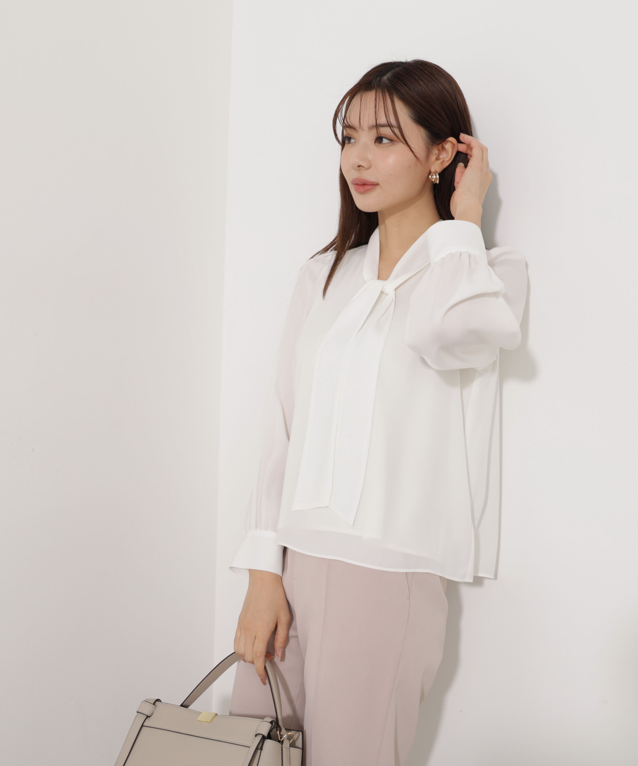 PROPORTION BODY DRESSING「＜ウォッシャブル＞2wayリボンタック付きブラウス」|シャツ・ブラウス|