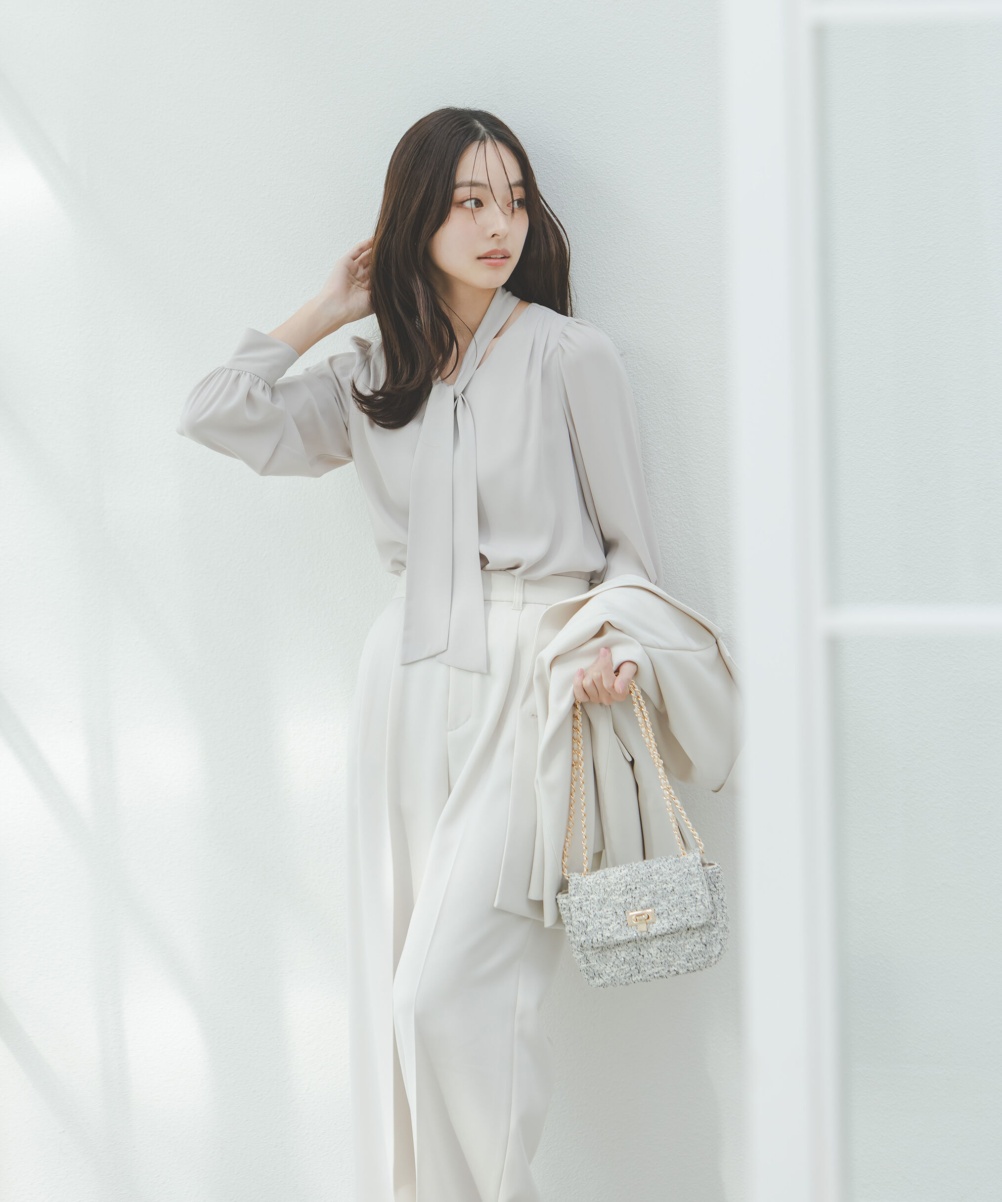 PROPORTION BODY DRESSING「＜ウォッシャブル＞2wayリボンタック付きブラウス」|シャツ・ブラウス|