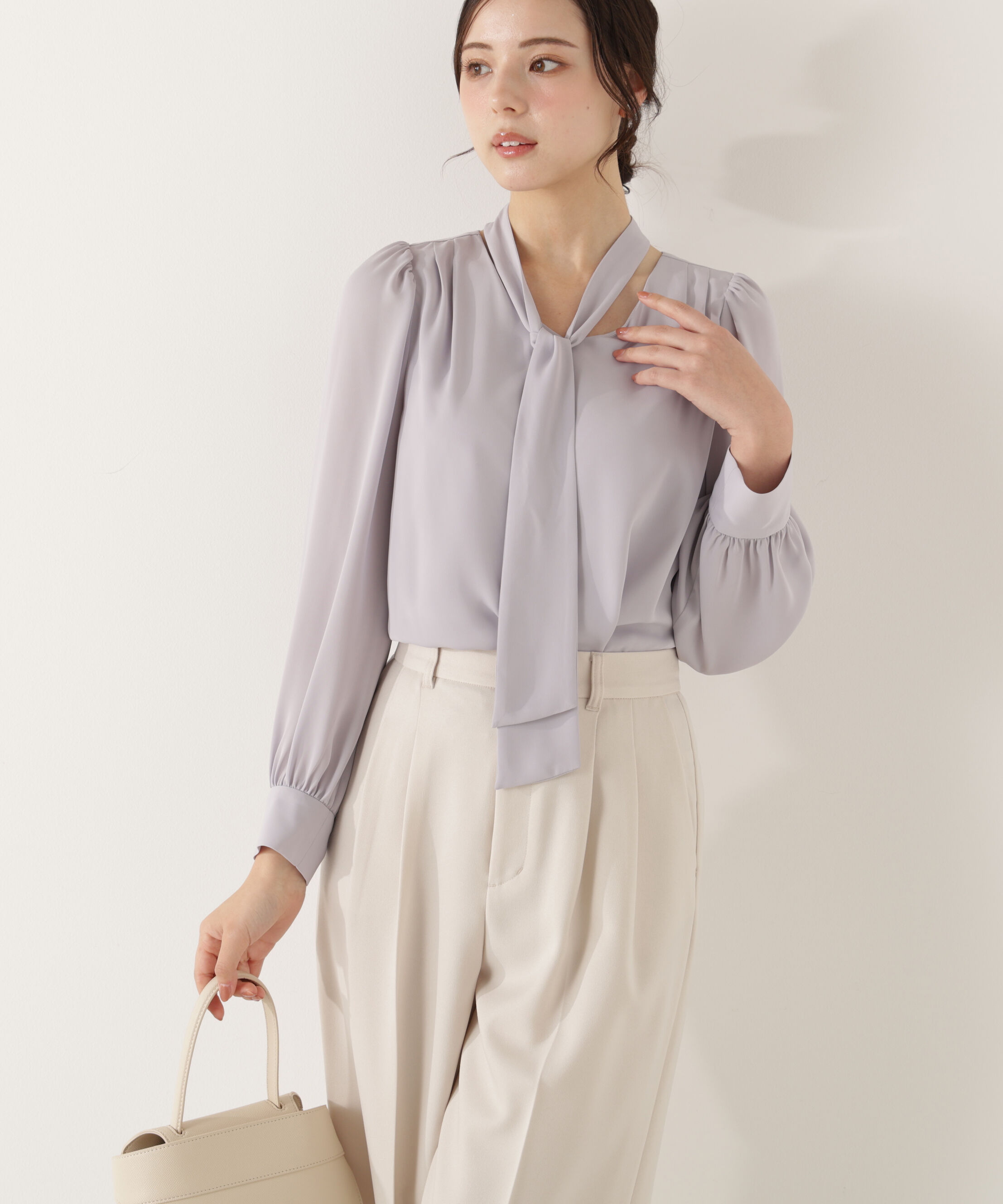 PROPORTION BODY DRESSING「＜ウォッシャブル＞2wayリボンタック付きブラウス」|シャツ・ブラウス|