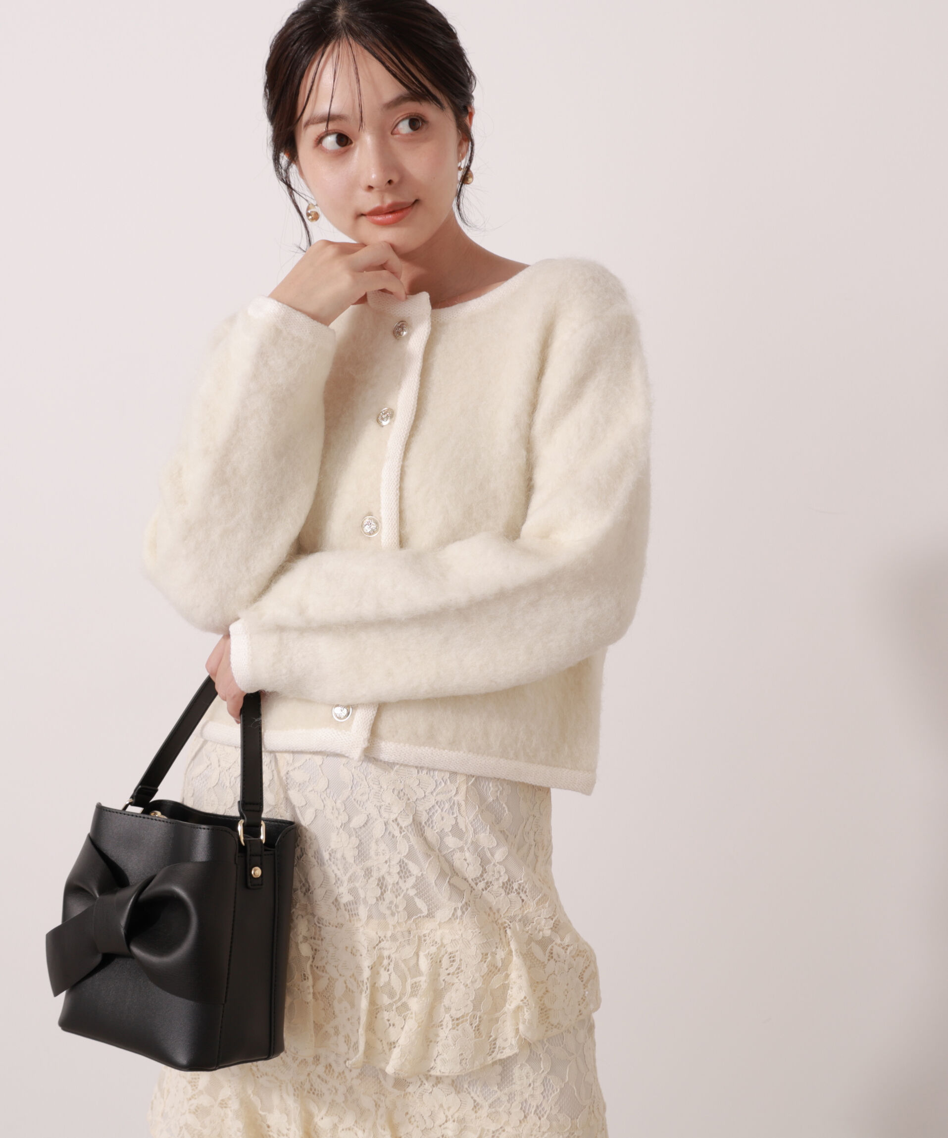 PROPORTION BODY DRESSING「シャギーニットジャケット」|カーディガン|